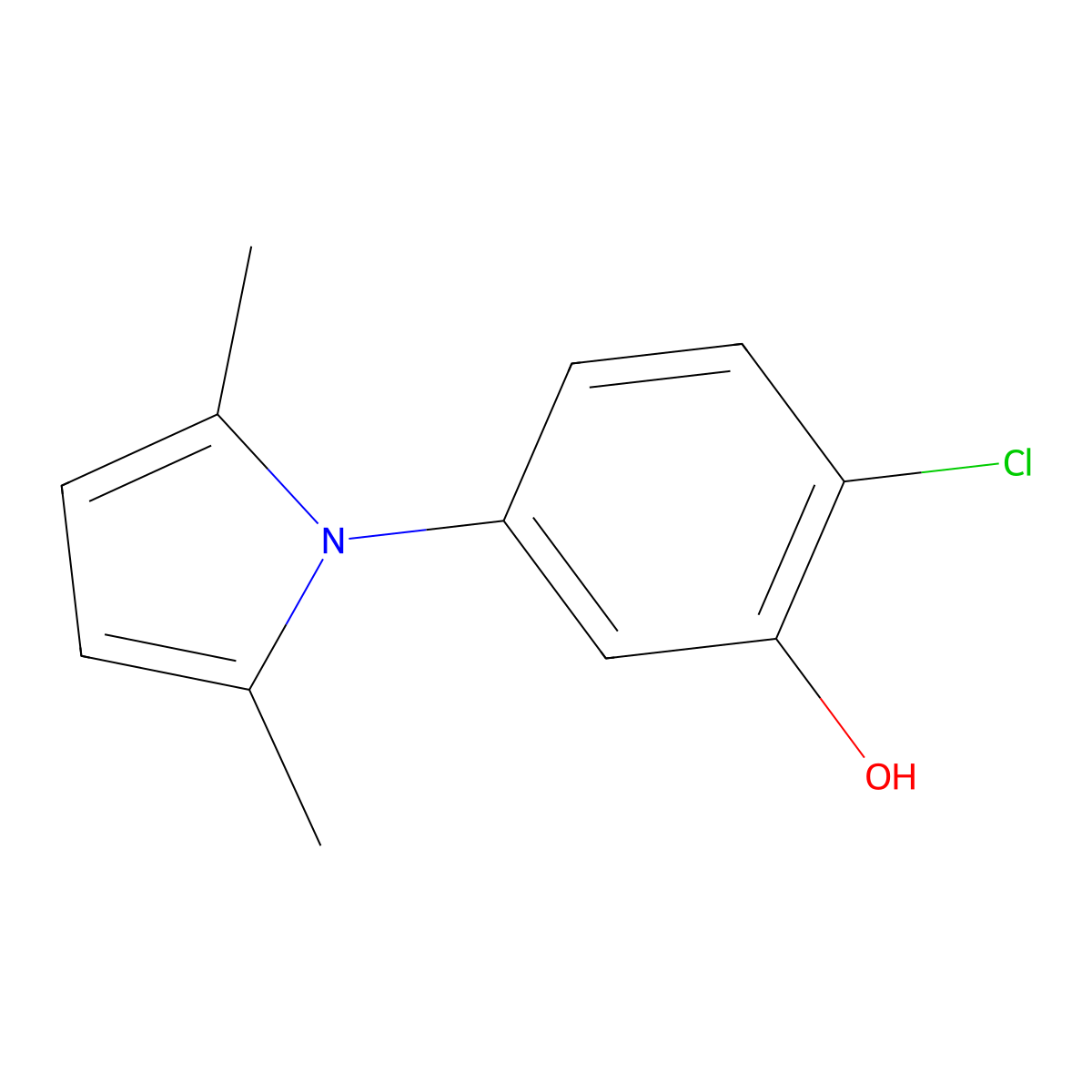 2-chloro-5-(2,5-dimethyl-1H-pyrrol-1-yl)phenol molecular structure, CAS 357663-76-4