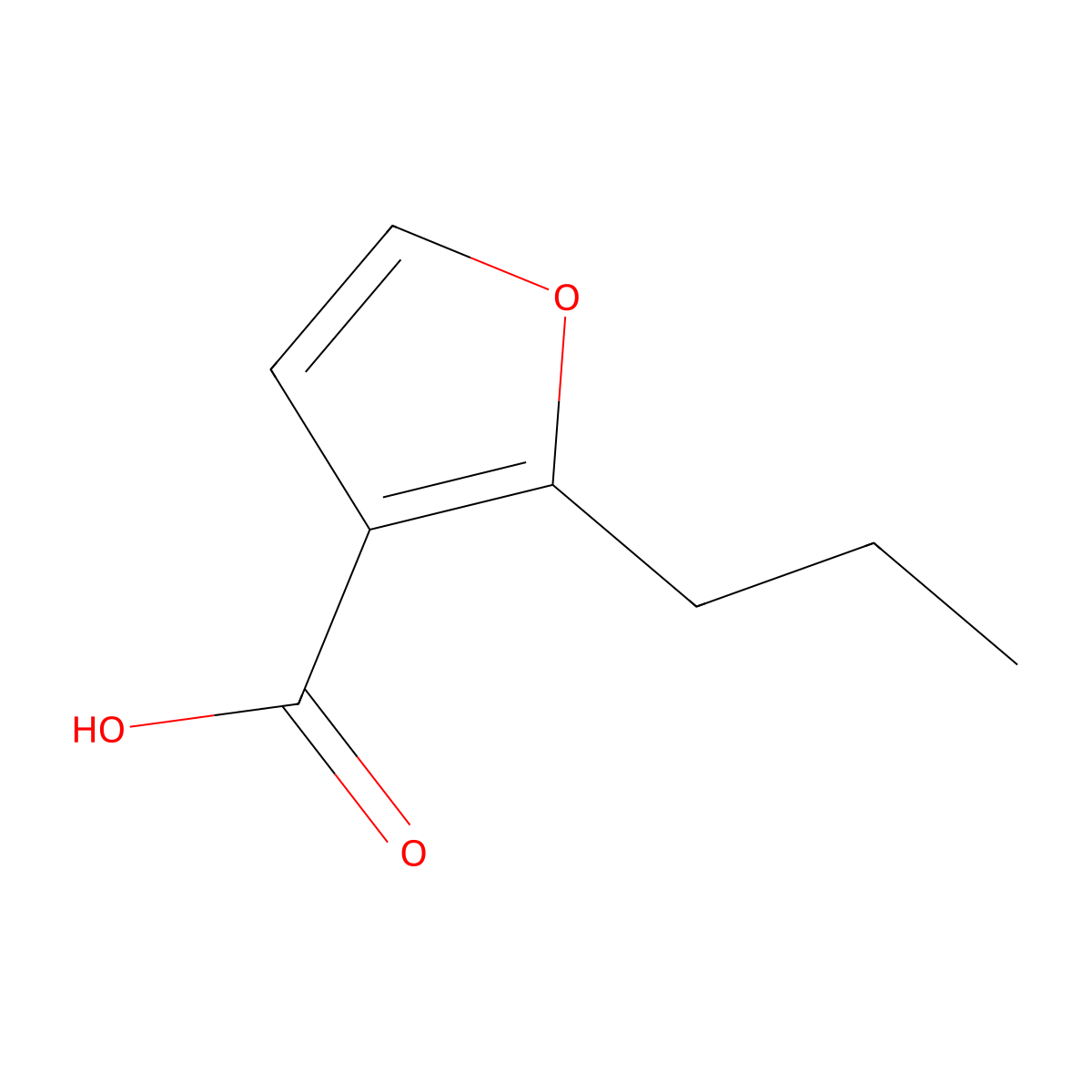 2-Propylfuran-3-carboxylic acid molecular structure, CAS 35768-35-5
