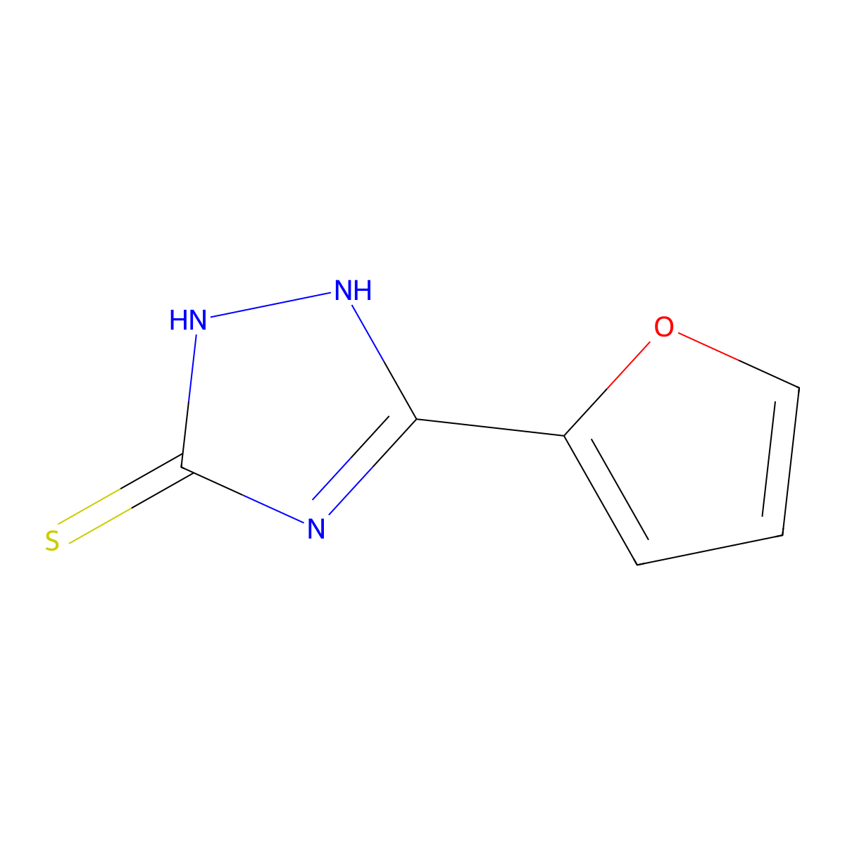 5-furan-2-yl-4H(1,2,4)triazole-3-thiol molecular structure, CAS 35771-65-4