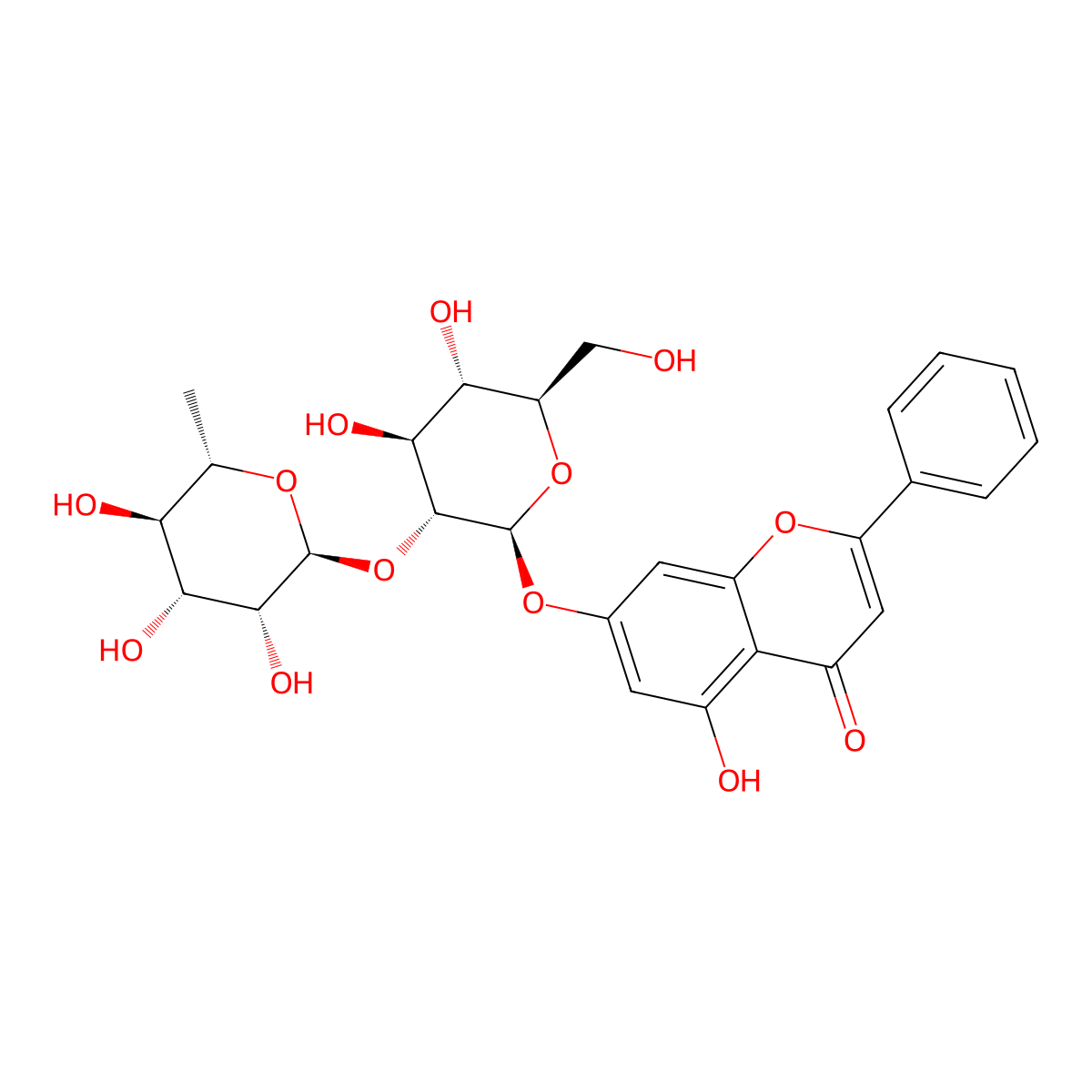 Chrysin 7-O-neohesperidoside molecular structure, CAS 35775-46-3