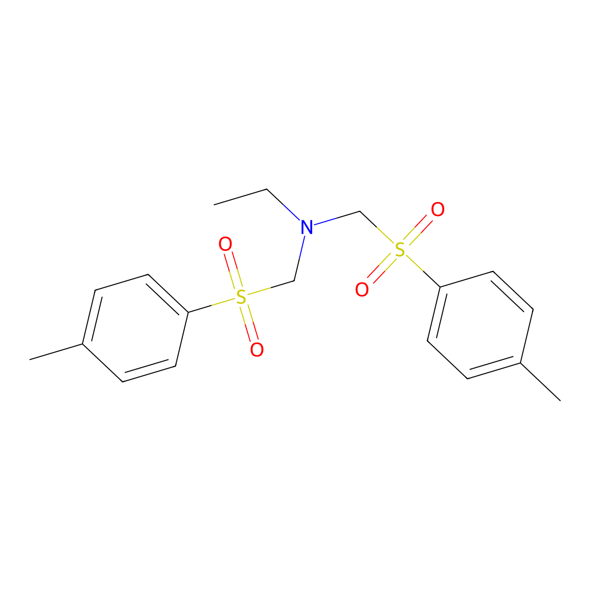 N,N-Bis(p-tolylsulfonylmethyl)ethylamine molecular structure, CAS 35777-35-6
