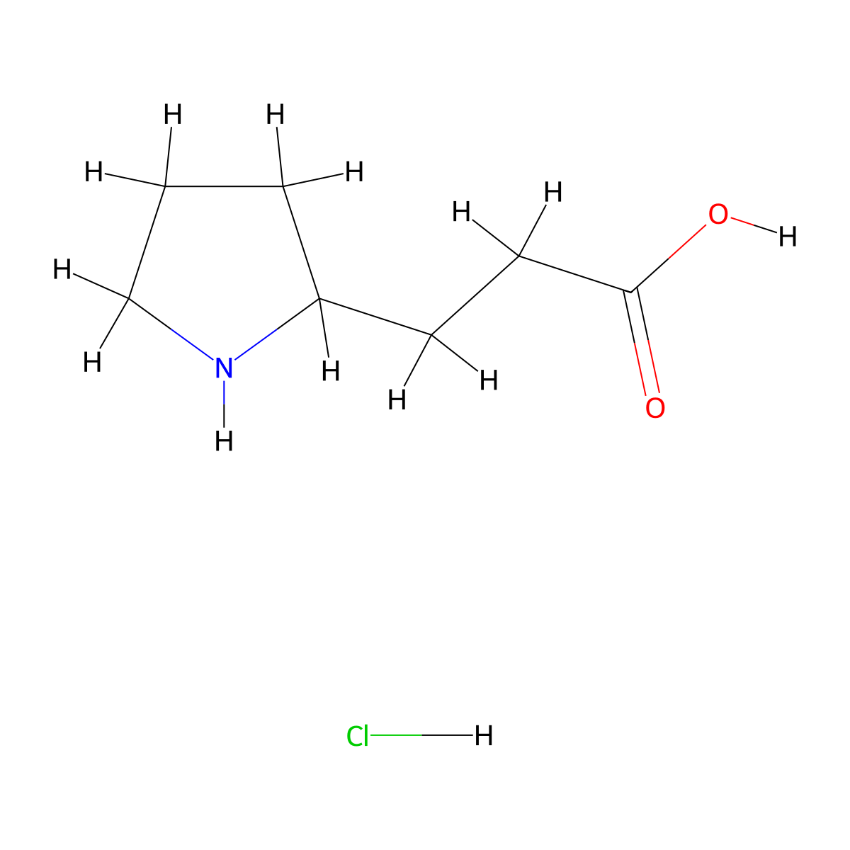 3-(Pyrrolidin-2-yl)propanoic acid hydrochloride molecular structure, CAS 35783-63-2