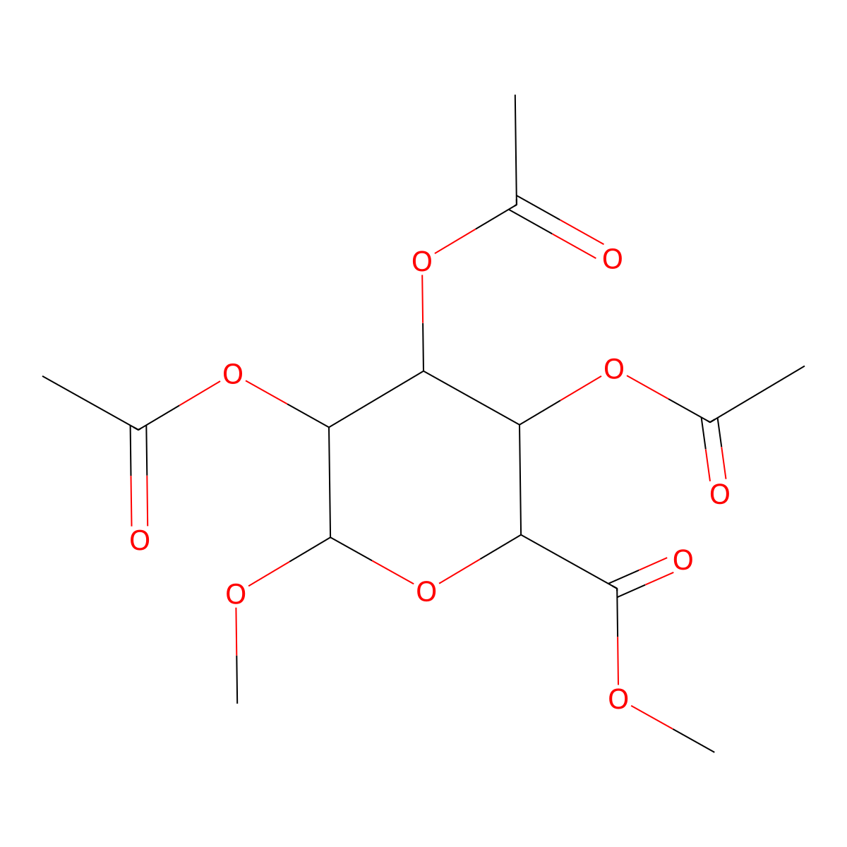 alpha-D-Galactopyranosiduronic acid, methyl methyl ester, triacetate molecular structure, CAS 35785-35-4
