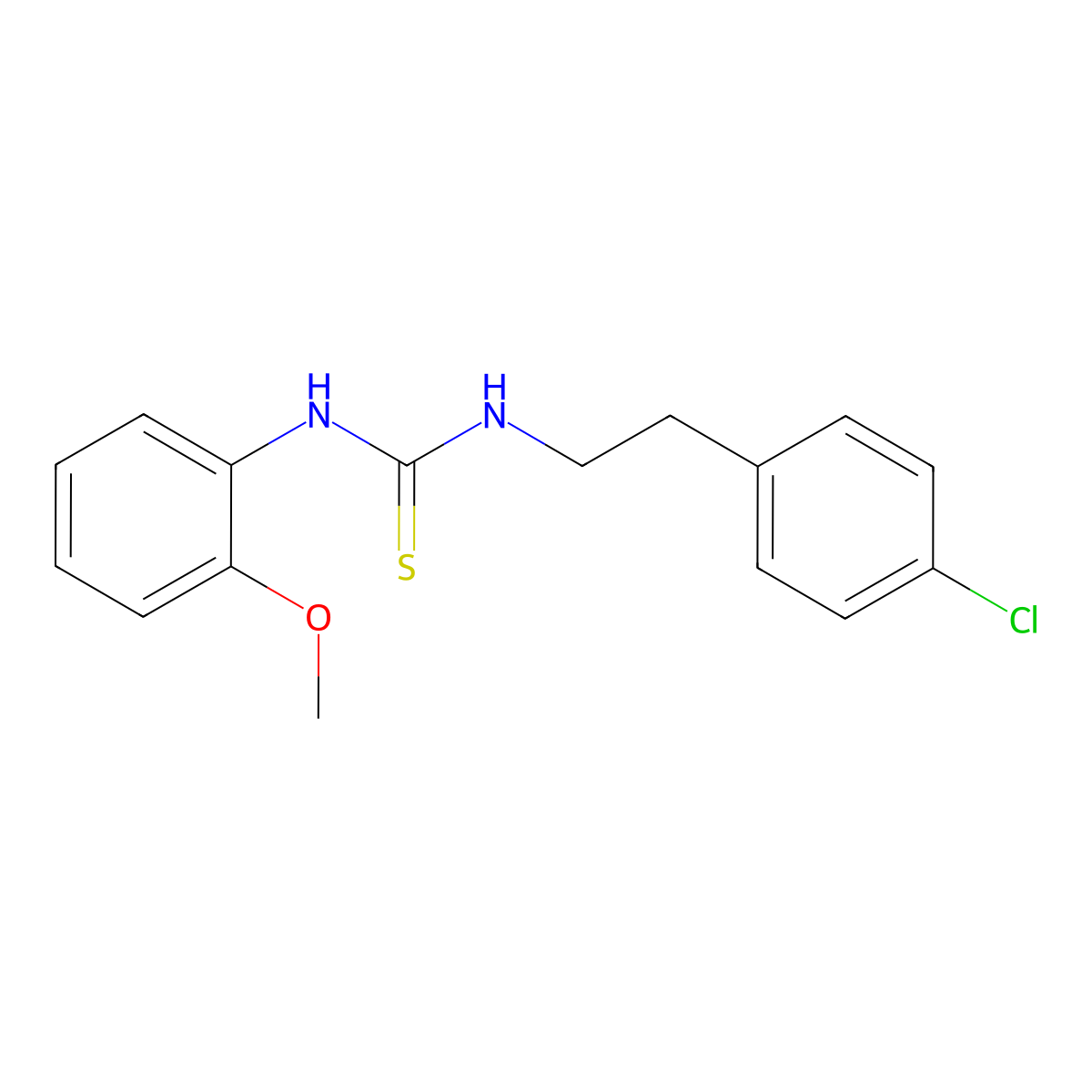 1-[2-(4-Chlorophenyl)ethyl]-3-(2-methoxyphenyl)thiourea molecular structure, CAS 35787-49-6