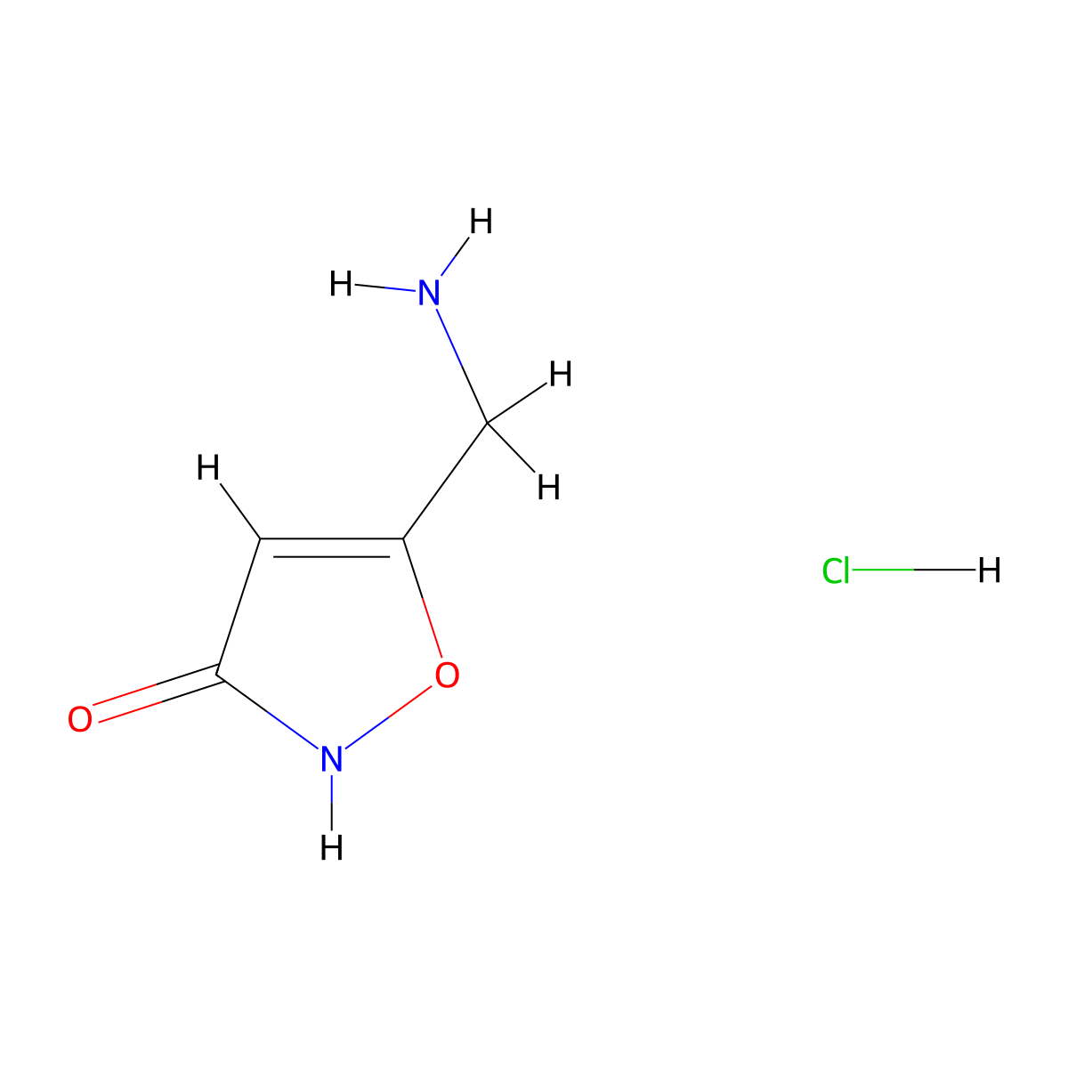 5-(Aminomethyl)-1,2-oxazol-3-ol hydrochloride molecular structure, CAS 3579-03-1