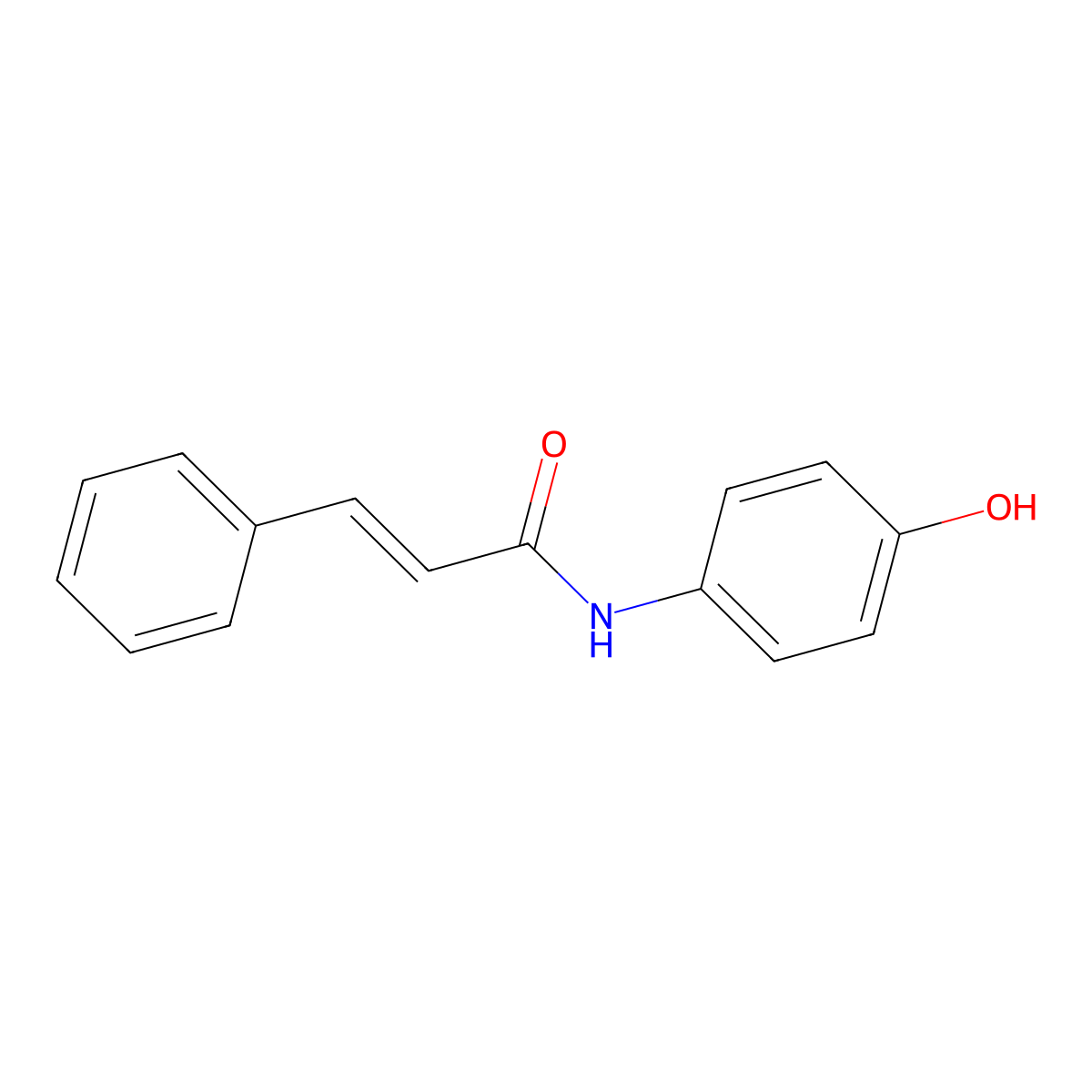 N-(4-Hydroxyphenyl)cinnamamide molecular structure, CAS 3579-85-9