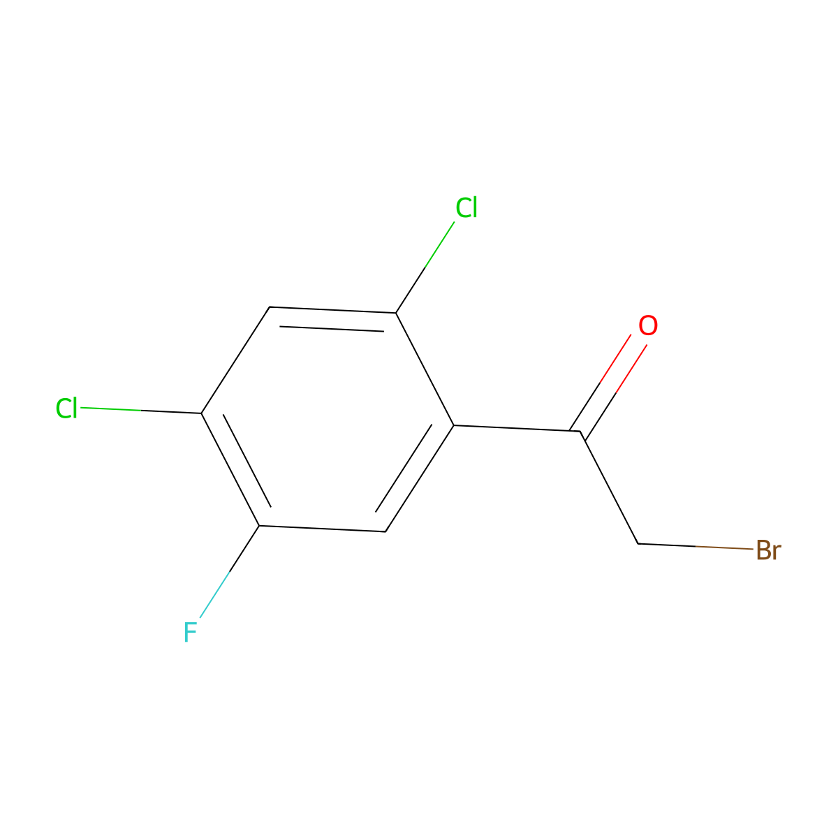 2-Bromo-1-(2,4-dichloro-5-fluorophenyl)ethanone molecular structure, CAS 357915-19-6