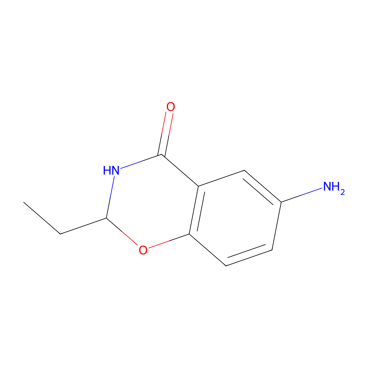 6-Amino-2-ethyl-2,3-dihydro-4H-1,3-benzoxazin-4-one molecular structure, CAS 35793-87-4
