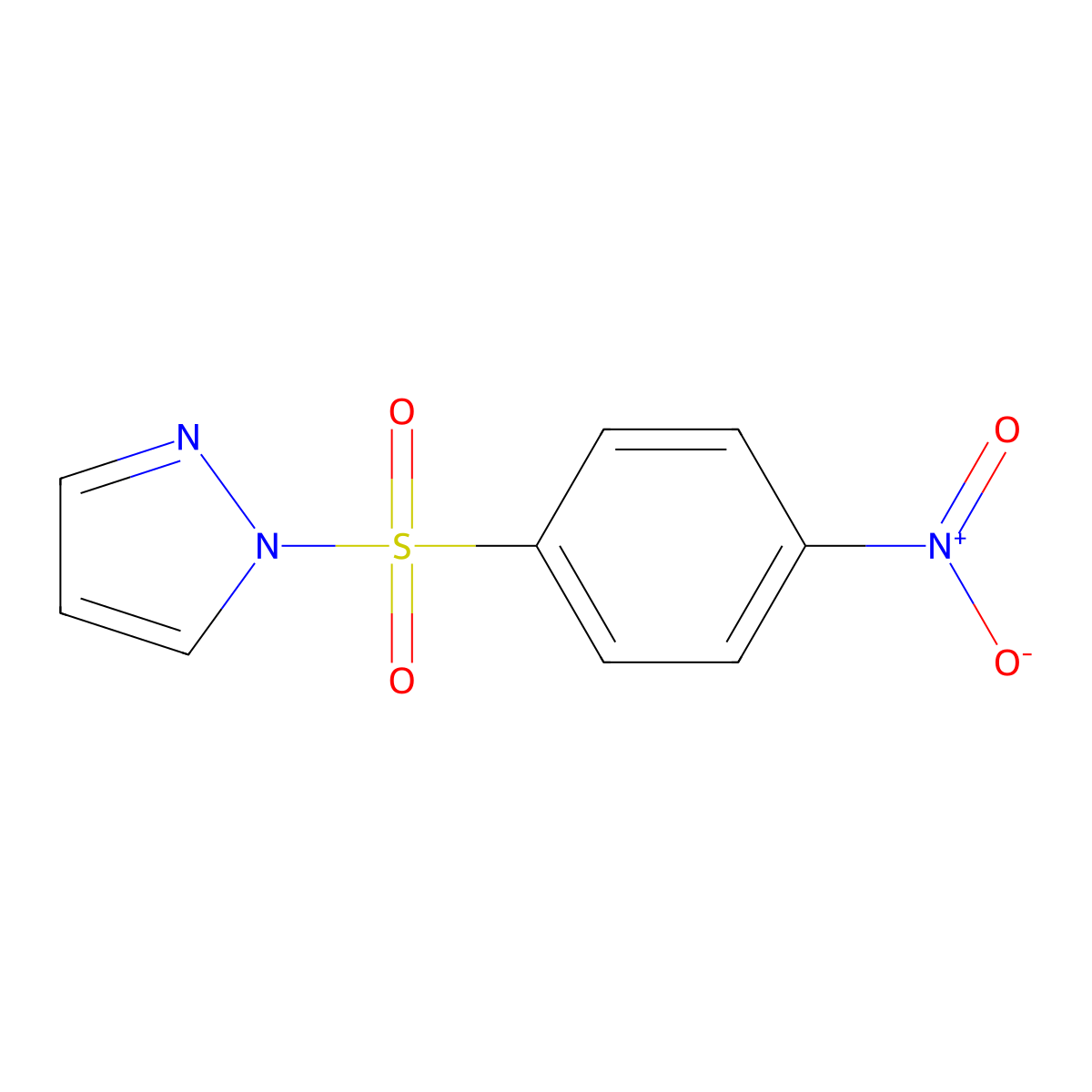 1-(4-Nitrophenyl)sulfonylpyrazole molecular structure, CAS 357932-86-6