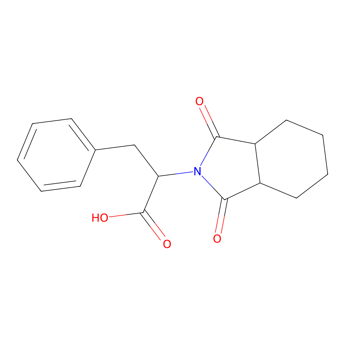 2-(1,3-dioxooctahydro-2H-isoindol-2-yl)-3-phenylpropanoic acid molecular structure, CAS 357932-99-1