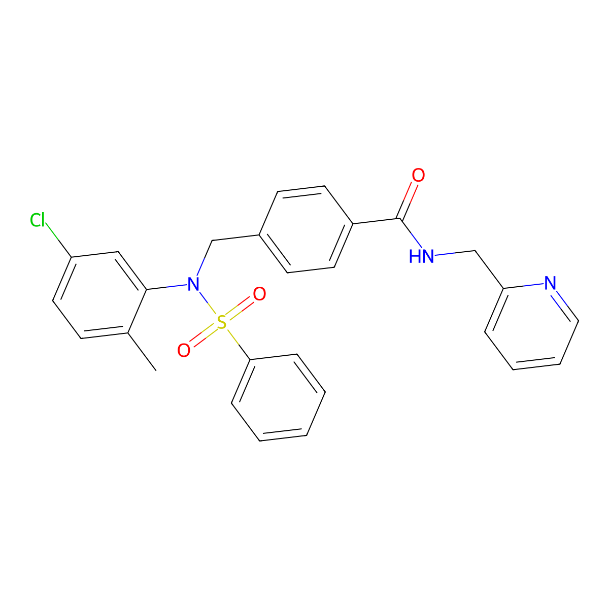 4-[[N-(benzenesulfonyl)-5-chloro-2-methylanilino]methyl]-N-(pyridin-2-ylmethyl)benzamide molecular structure, CAS 357936-19-7