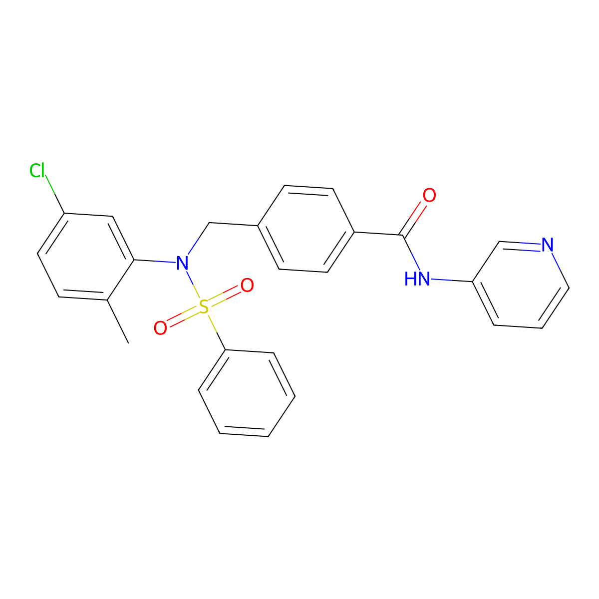 4-[[N-(benzenesulfonyl)-5-chloro-2-methylanilino]methyl]-N-pyridin-3-ylbenzamide molecular structure, CAS 357936-29-9