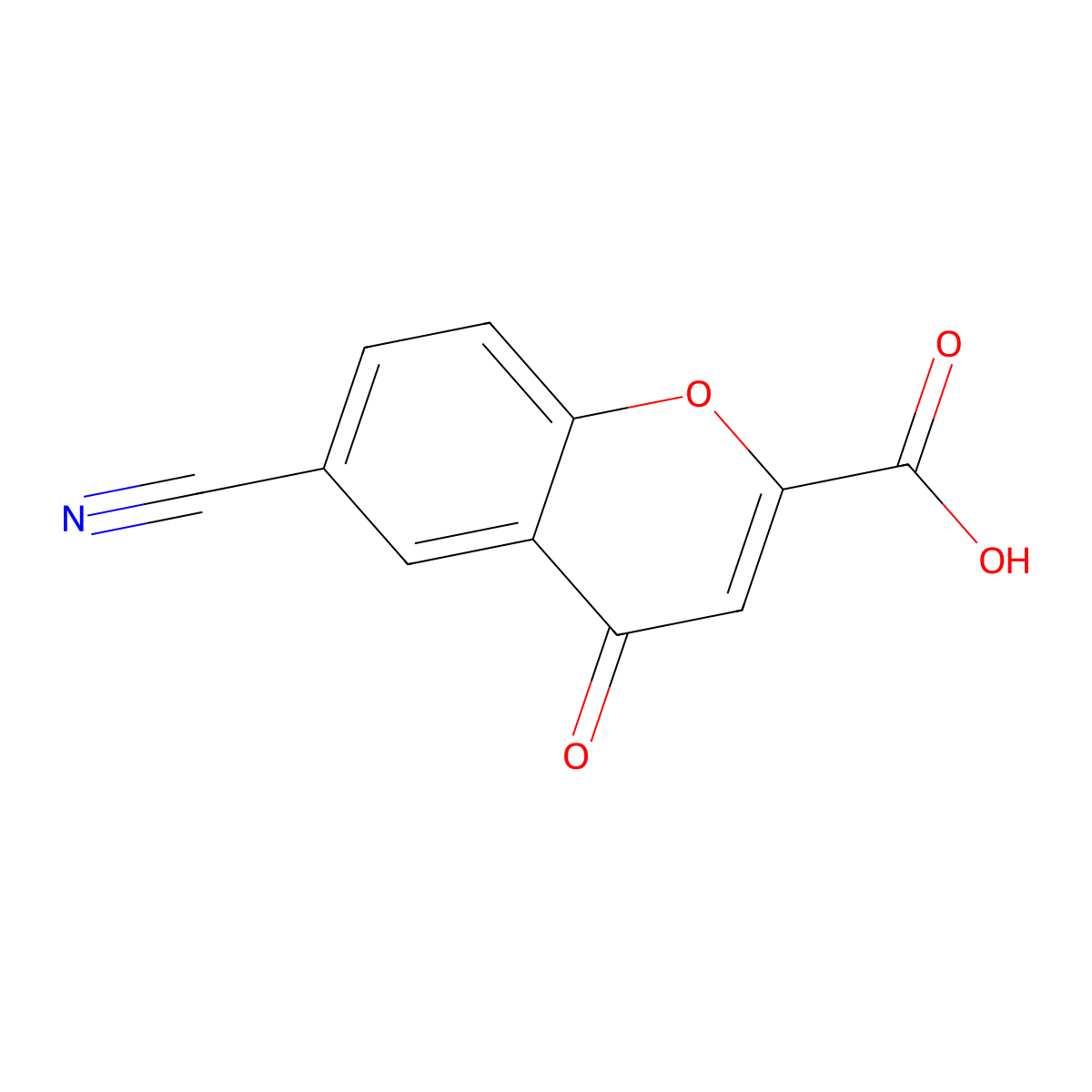 6-Cyano-4-oxo-4H-chromene-2-carboxylic acid molecular structure, CAS 35794-59-3