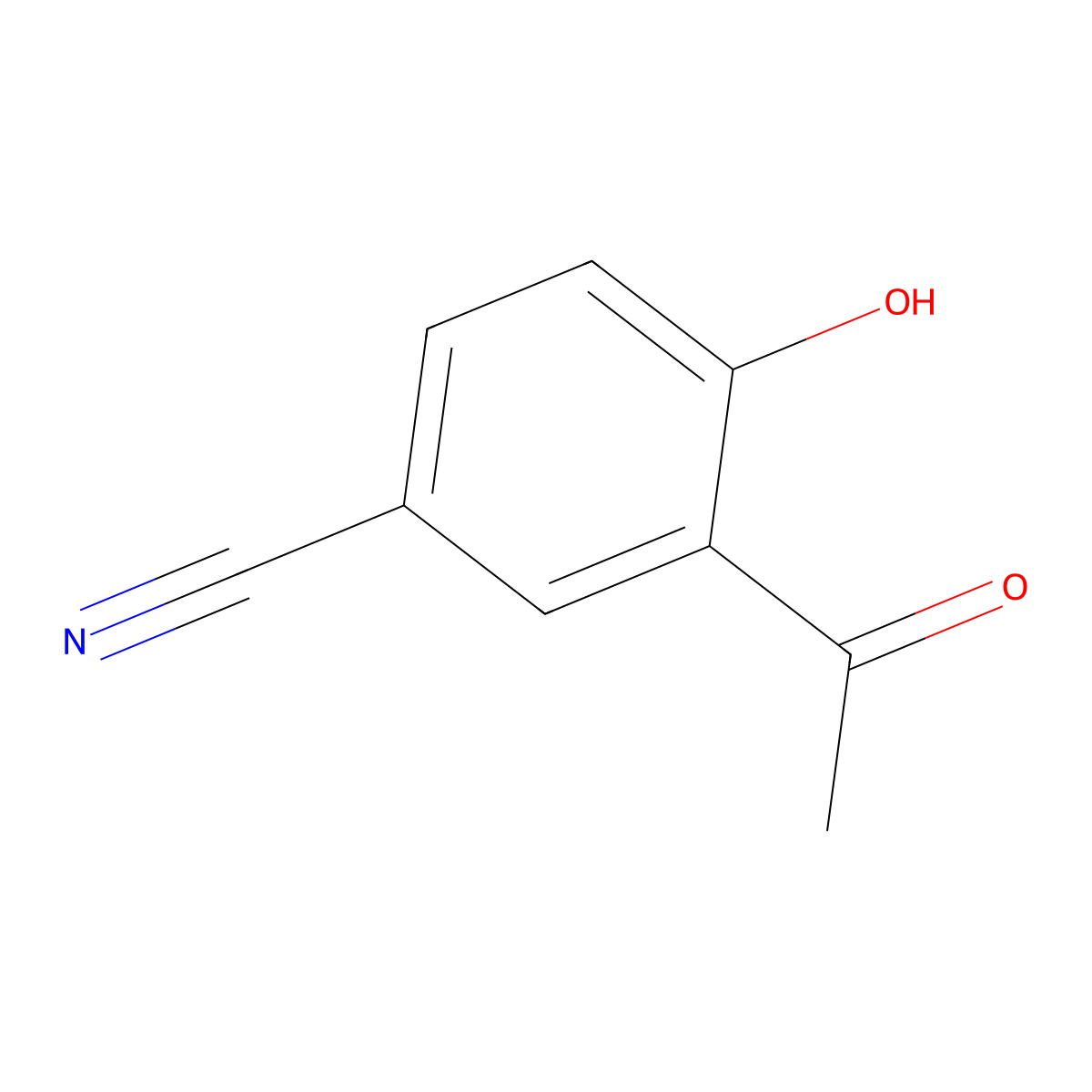 3-Acetyl-4-hydroxybenzonitrile molecular structure, CAS 35794-84-4