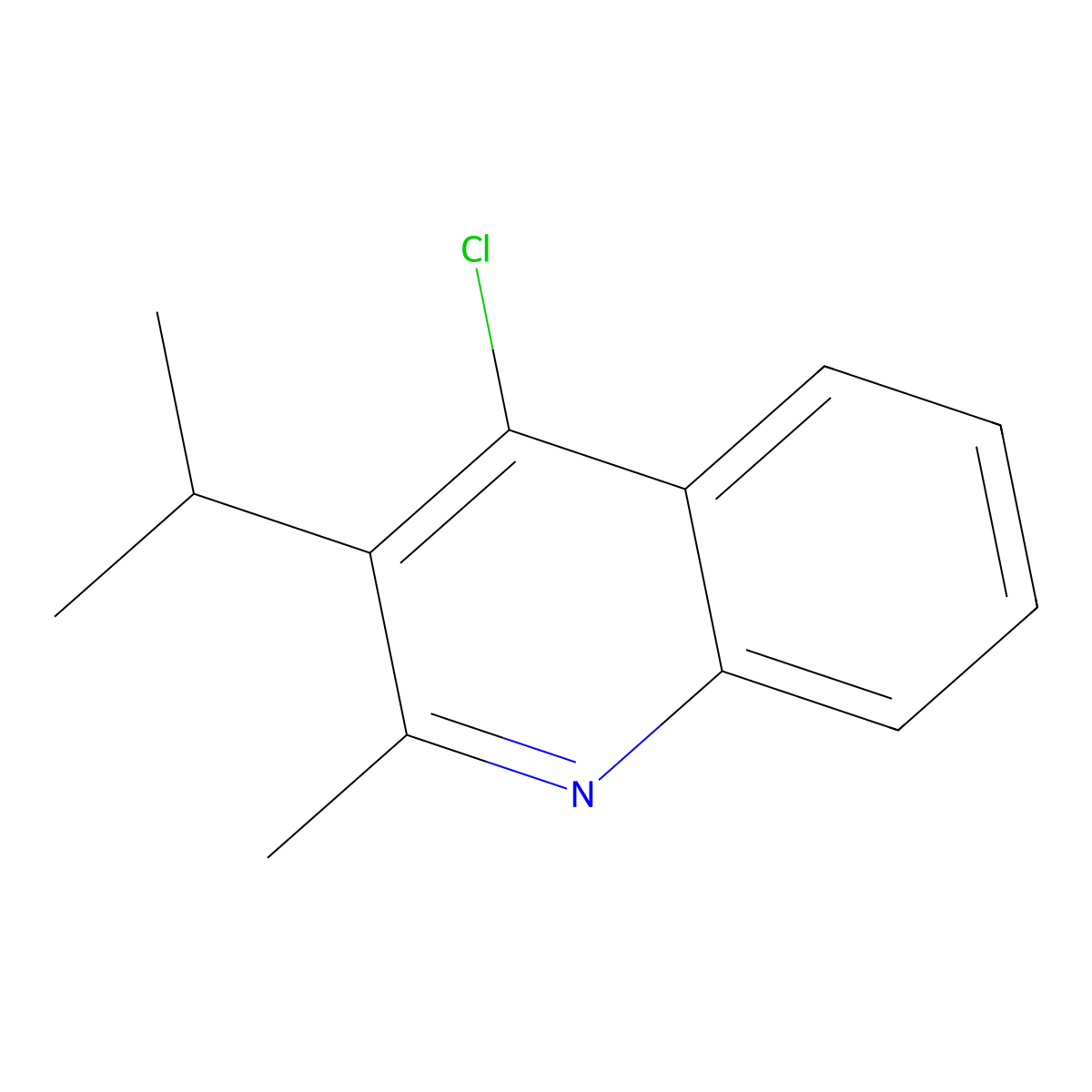 4-Chloro-2-methyl-3-(propan-2-yl)quinoline molecular structure, CAS 357951-57-6