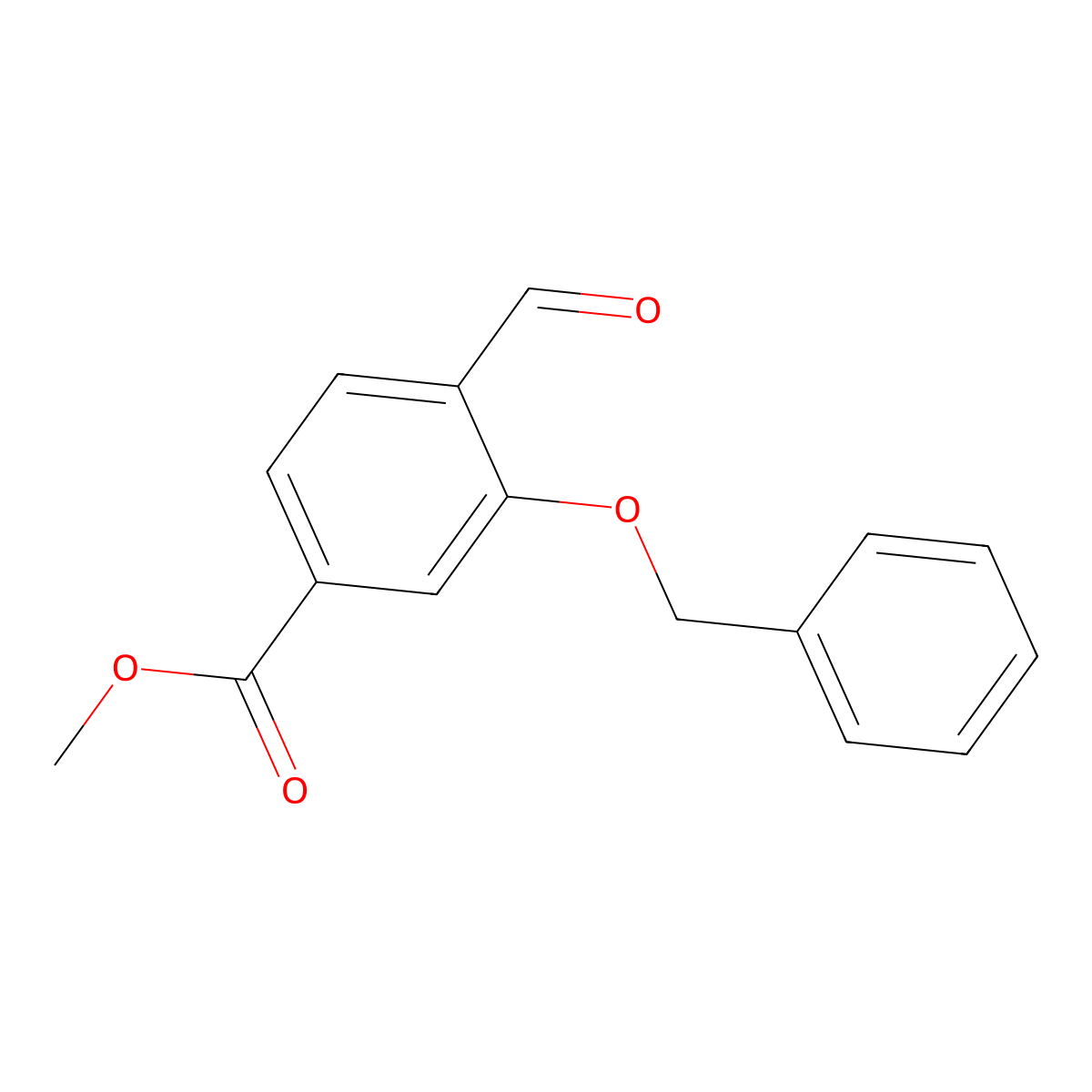Methyl 3-(benzyloxy)-4-formylbenzoate molecular structure, CAS 357953-44-7