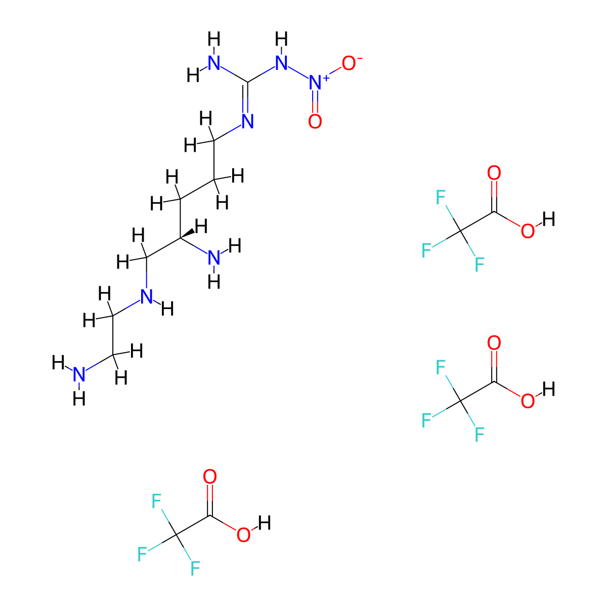 n-((4s)-4-amino-5-((2-aminoethyl)amino)pentyl)-n'-nitroguanidine tris(trifluoroacetate) salt molecular structure, CAS 357965-99-2