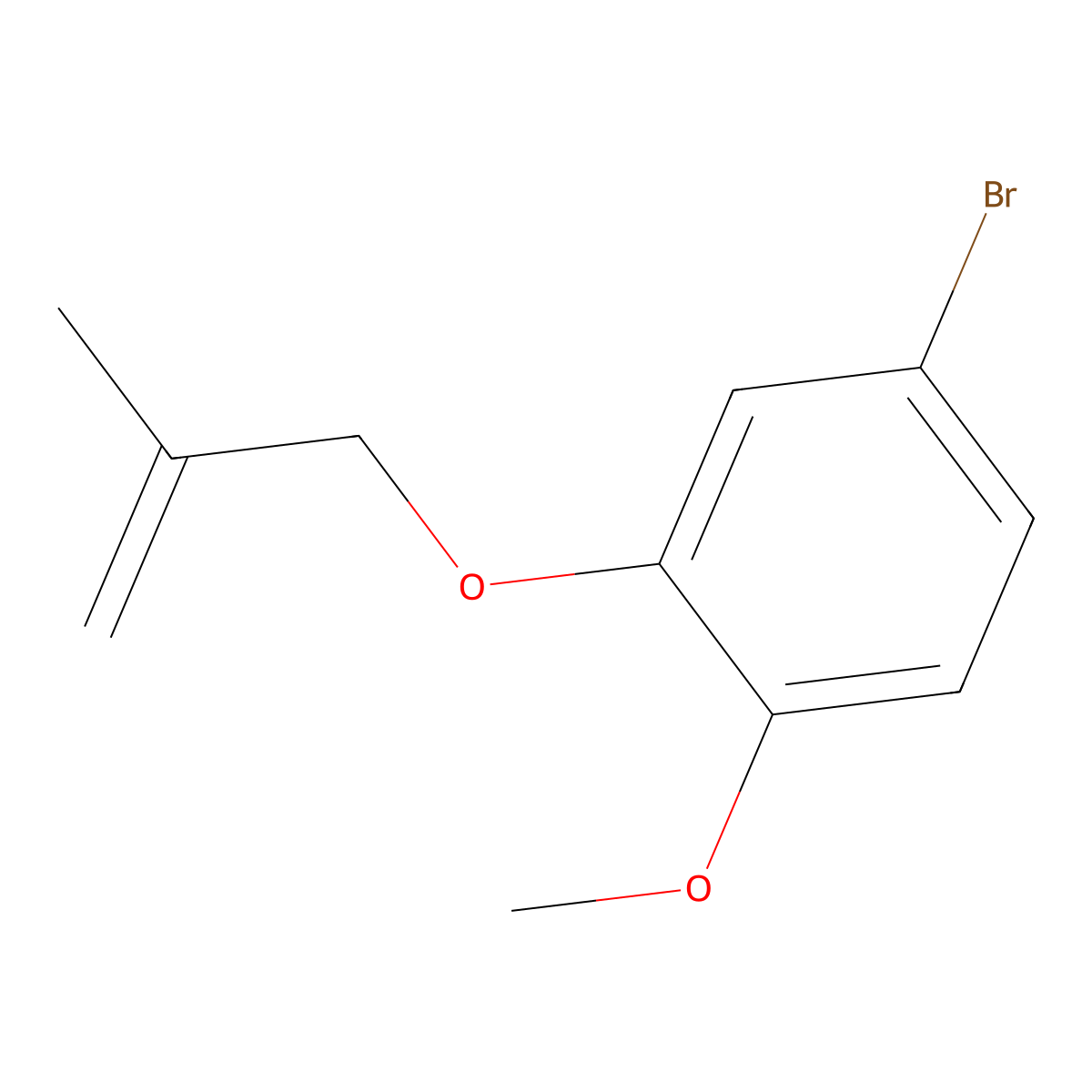 Benzene, 4-bromo-1-methoxy-2-[(2-methyl-2-propen-1-yl)oxy]- molecular structure, CAS 357980-61-1