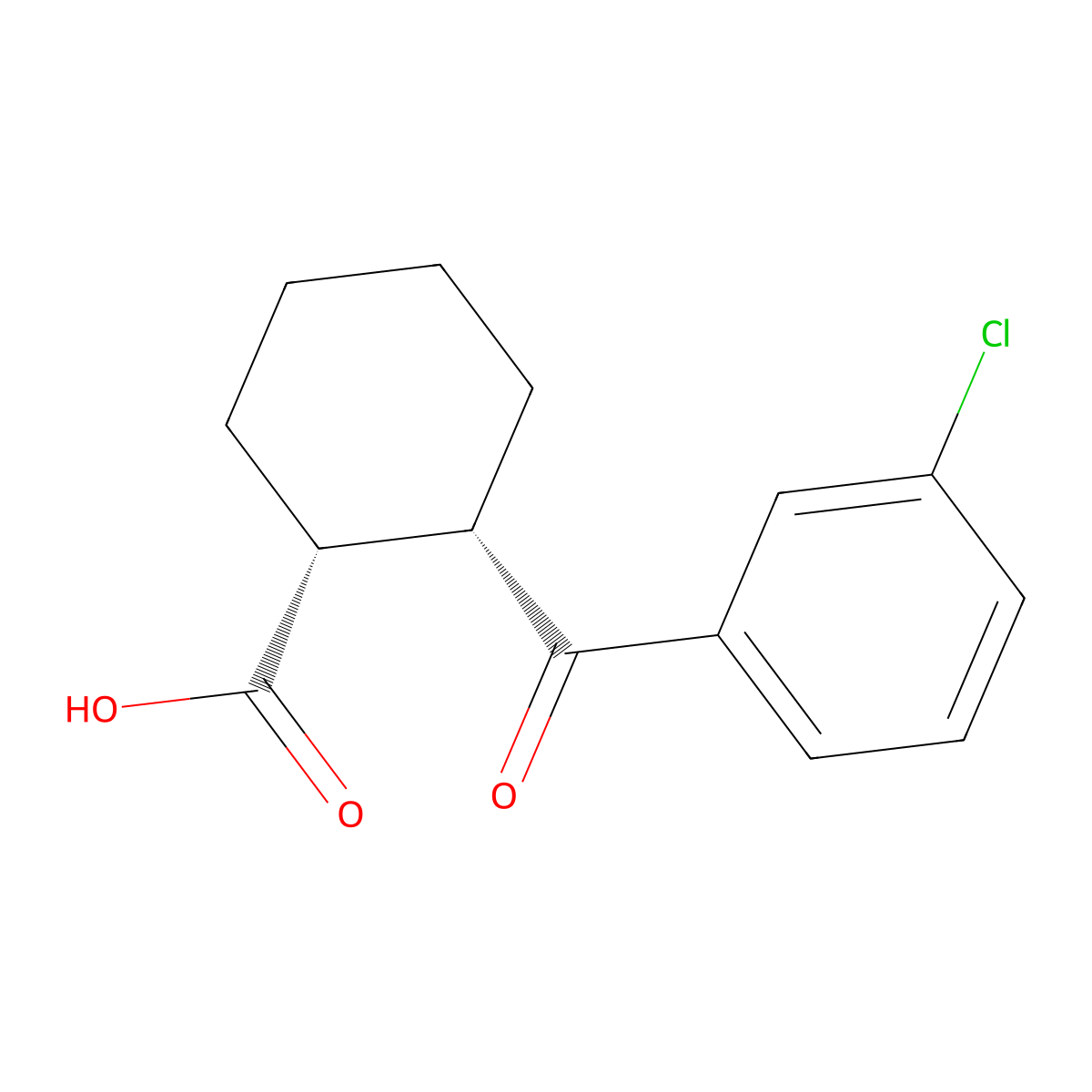 cis-2-(3-Chlorobenzoyl)cyclohexane-1-carboxylic acid molecular structure, CAS 357980-62-2