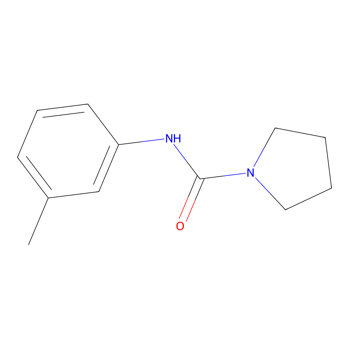 N-(3-methylphenyl)pyrrolidine-1-carboxamide molecular structure, CAS 35799-26-9