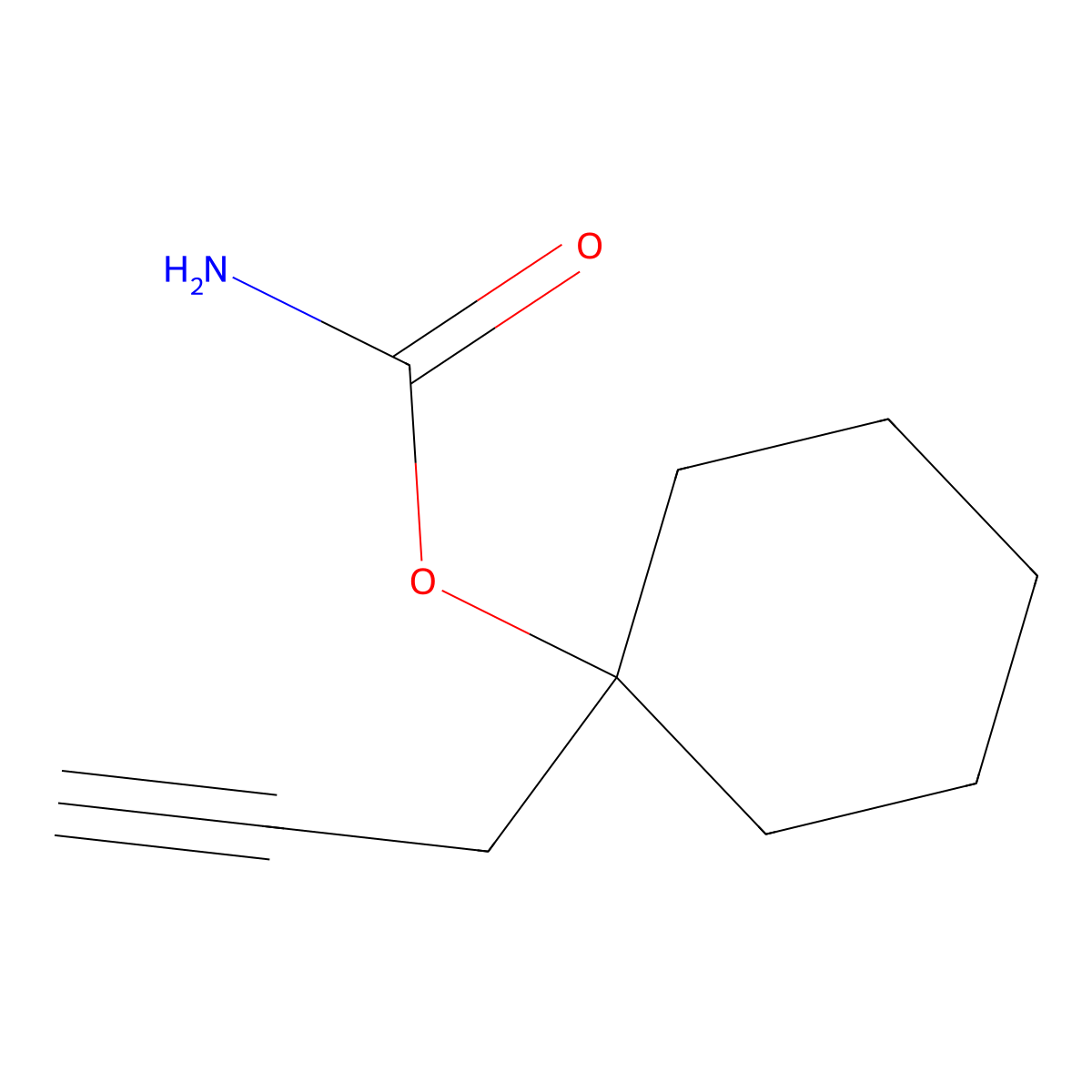 Cyclohexanol, 1-(2-propyn-1-yl)-, 1-carbamate molecular structure, CAS 358-52-1