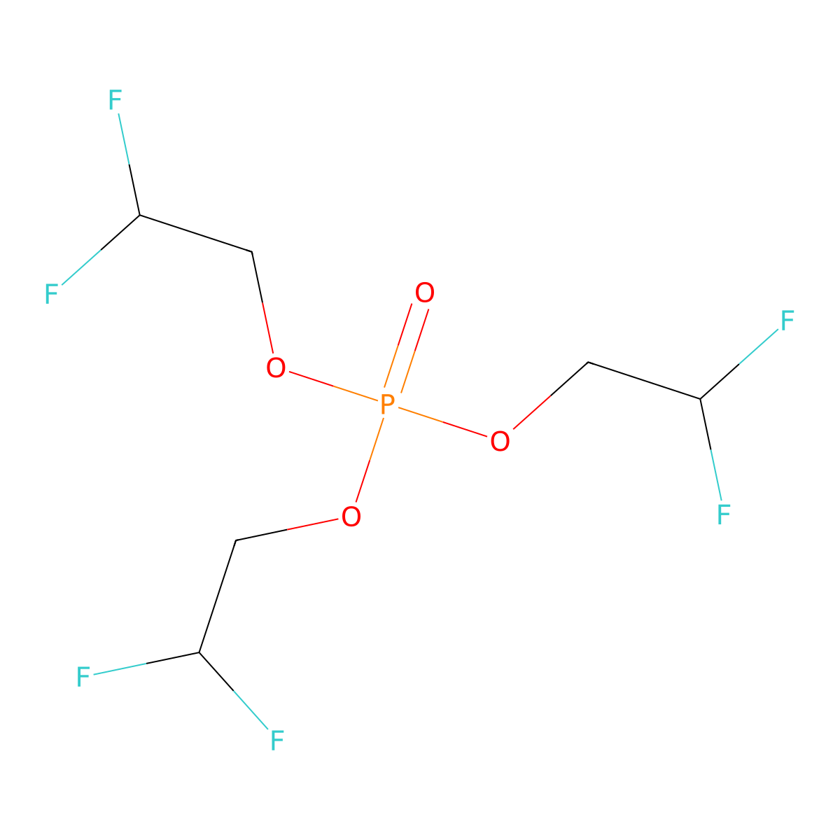 Tris(2,2-difluoroethyl)phosphate molecular structure, CAS 358-64-5