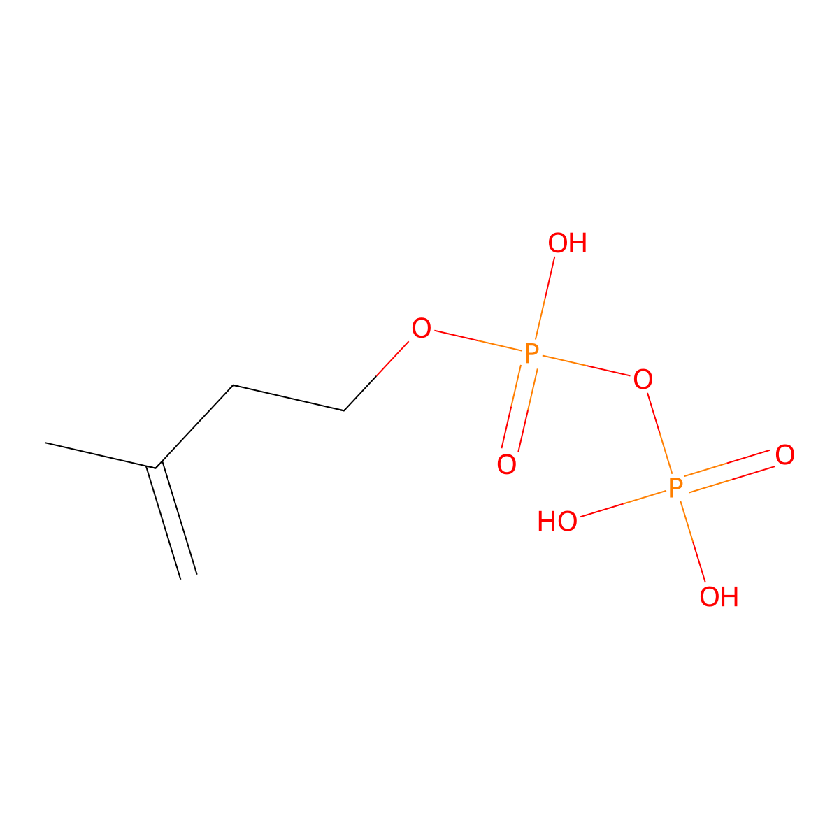 Isopentenyl diphosphate molecular structure, CAS 358-71-4