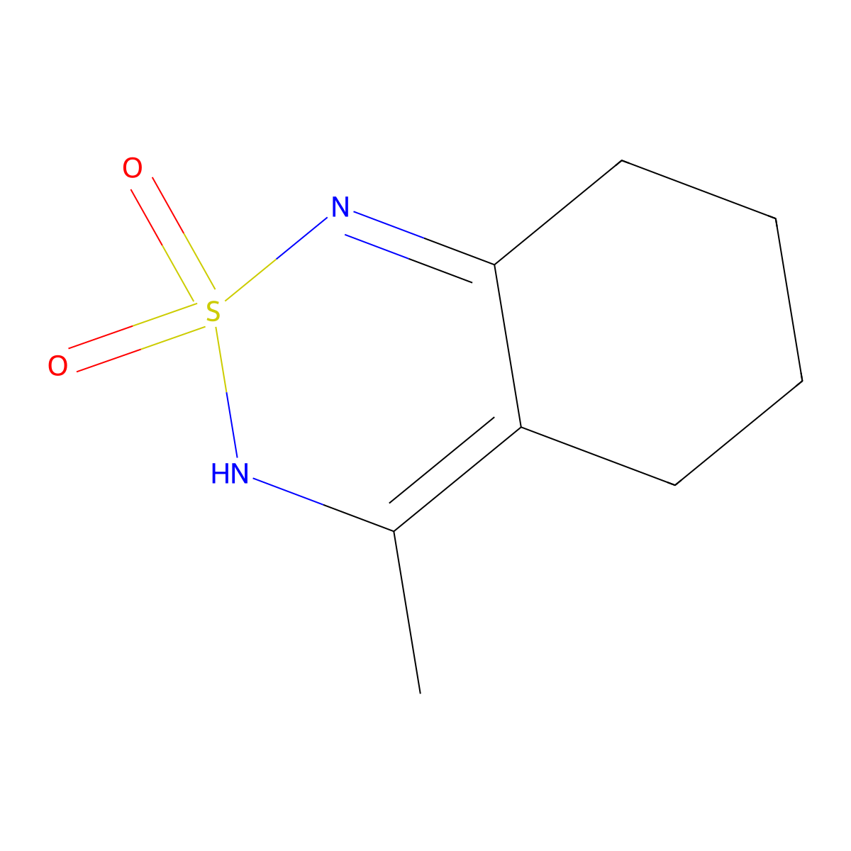 4-Methyl-5,6,7,8-tetrahydro-2lambda~6~,1,3-benzothiadiazine-2,2(1H)-dione molecular structure, CAS 3580-37-8