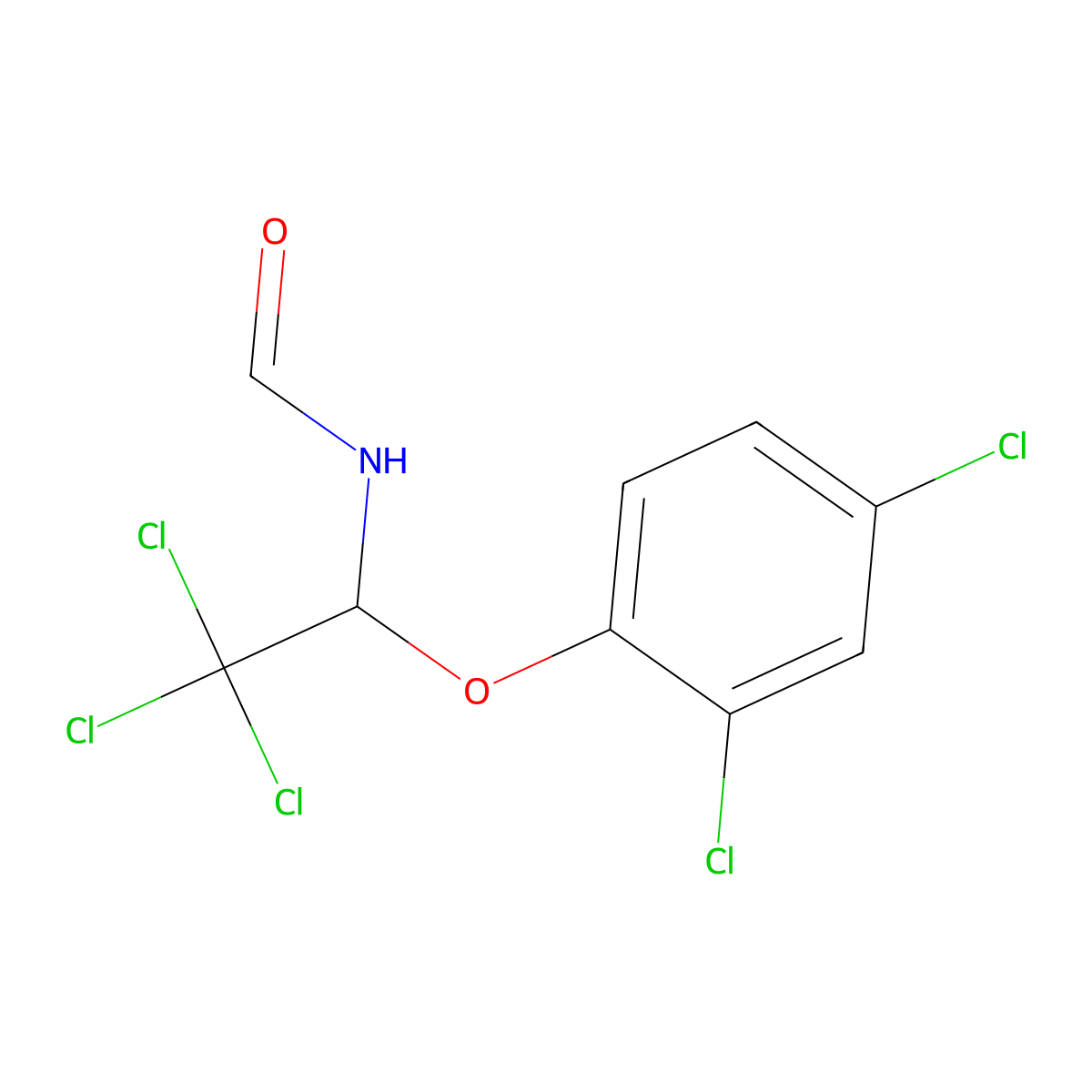 2,2,2-Trichloro-1-(2,4-dichlorophenoxy)ethylformamide molecular structure, CAS 35801-38-8
