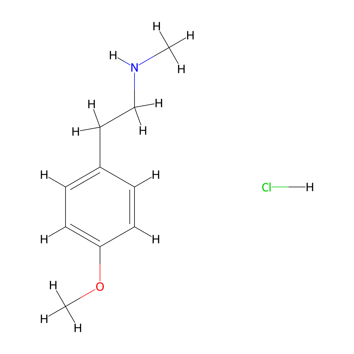 [2-(4-Methoxy-phenyl)-ethyl]-methyl-amine hydrochloride molecular structure, CAS 35803-88-4