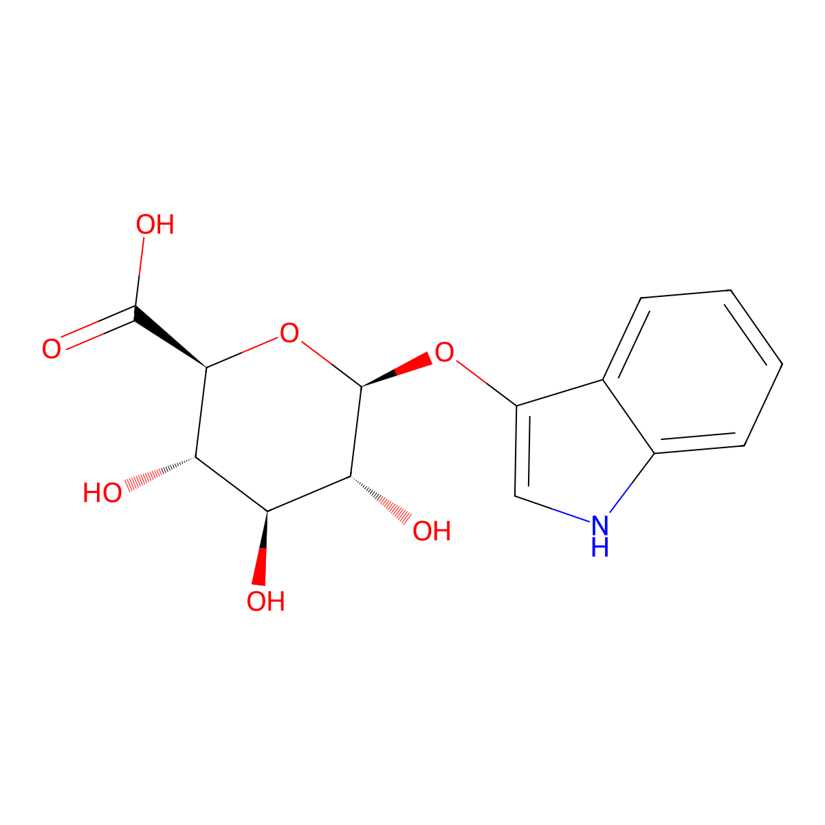 3-Indolyl-beta-D-glucuronide molecular structure, CAS 35804-66-1