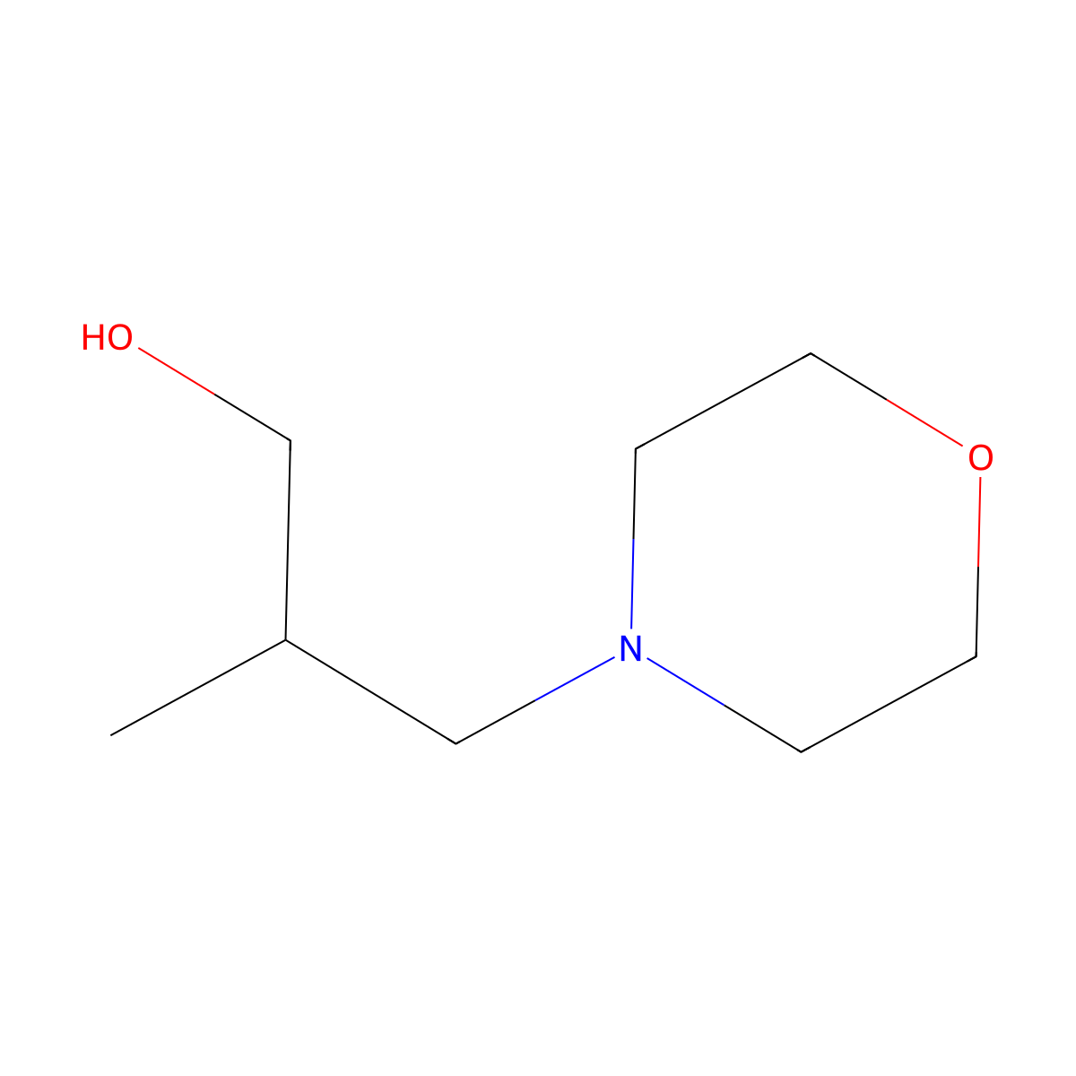 2-Methyl-3-(4-morpholinyl)-1-propanol molecular structure, CAS 35806-19-0