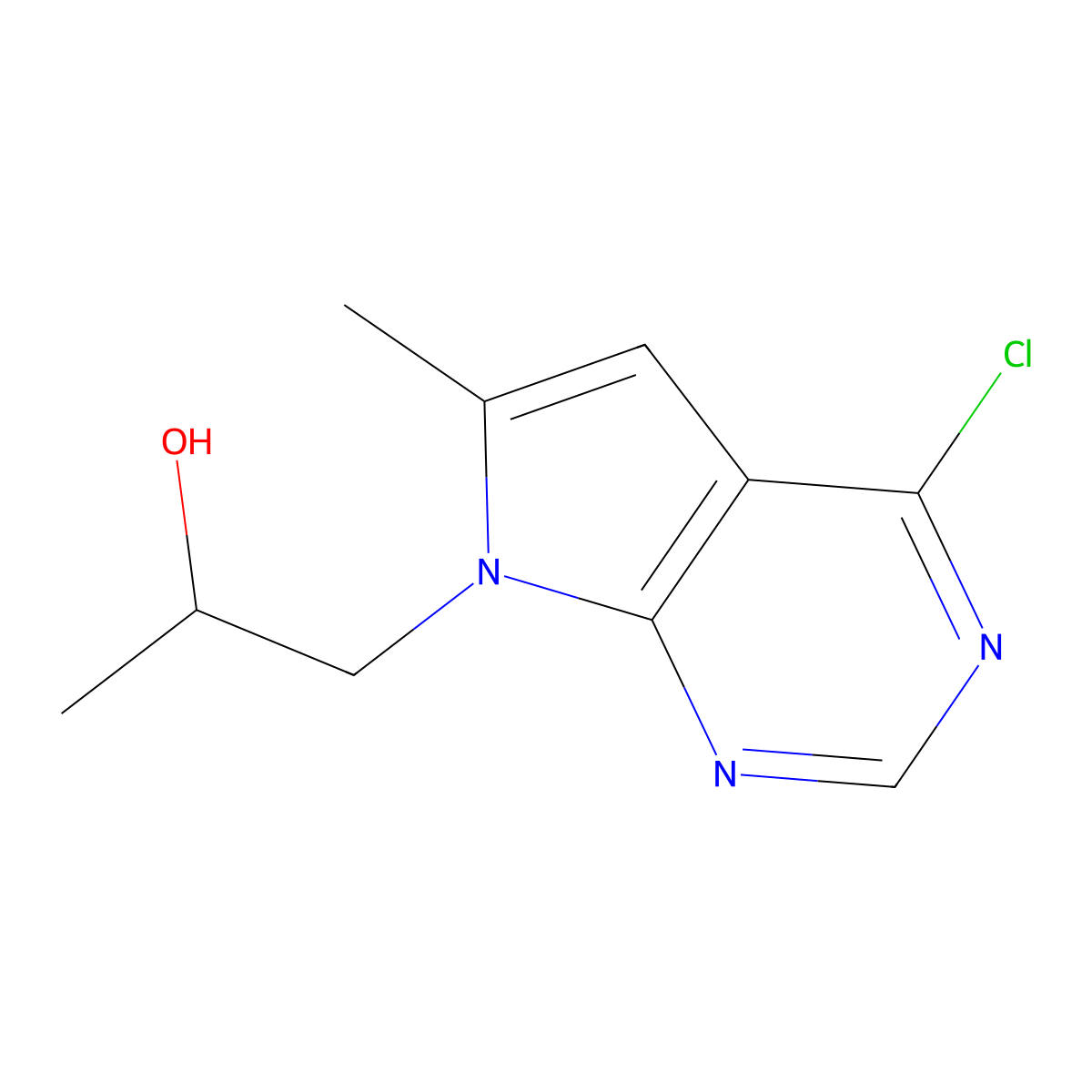 1-(4-Chloro-6-methyl-7H-pyrrolo[2,3-d]pyrimidin-7-yl)propan-2-ol molecular structure, CAS 35808-65-2