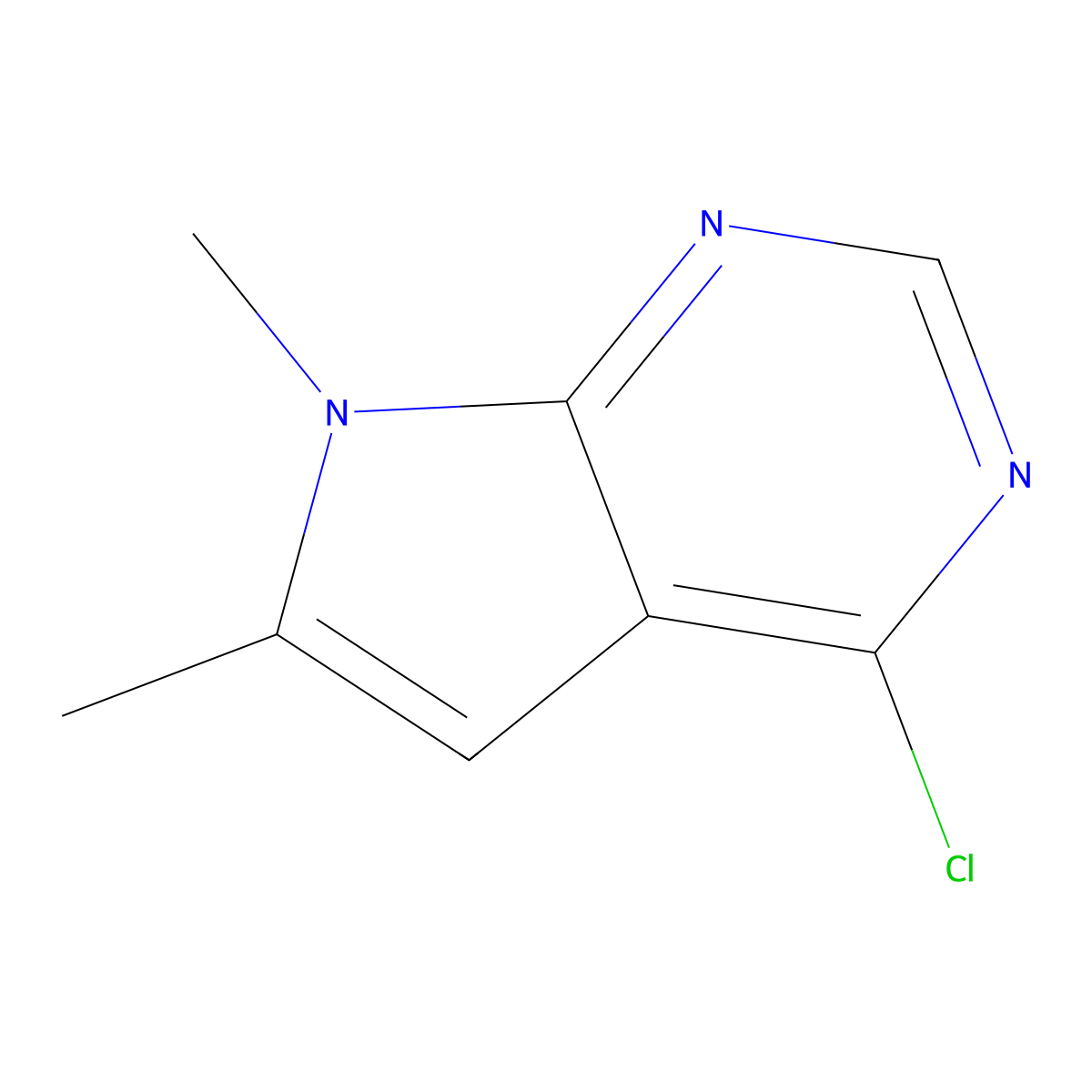 4-Chloro-6,7-dimethyl-7H-pyrrolo[2,3-d]pyrimidine molecular structure, CAS 35808-69-6