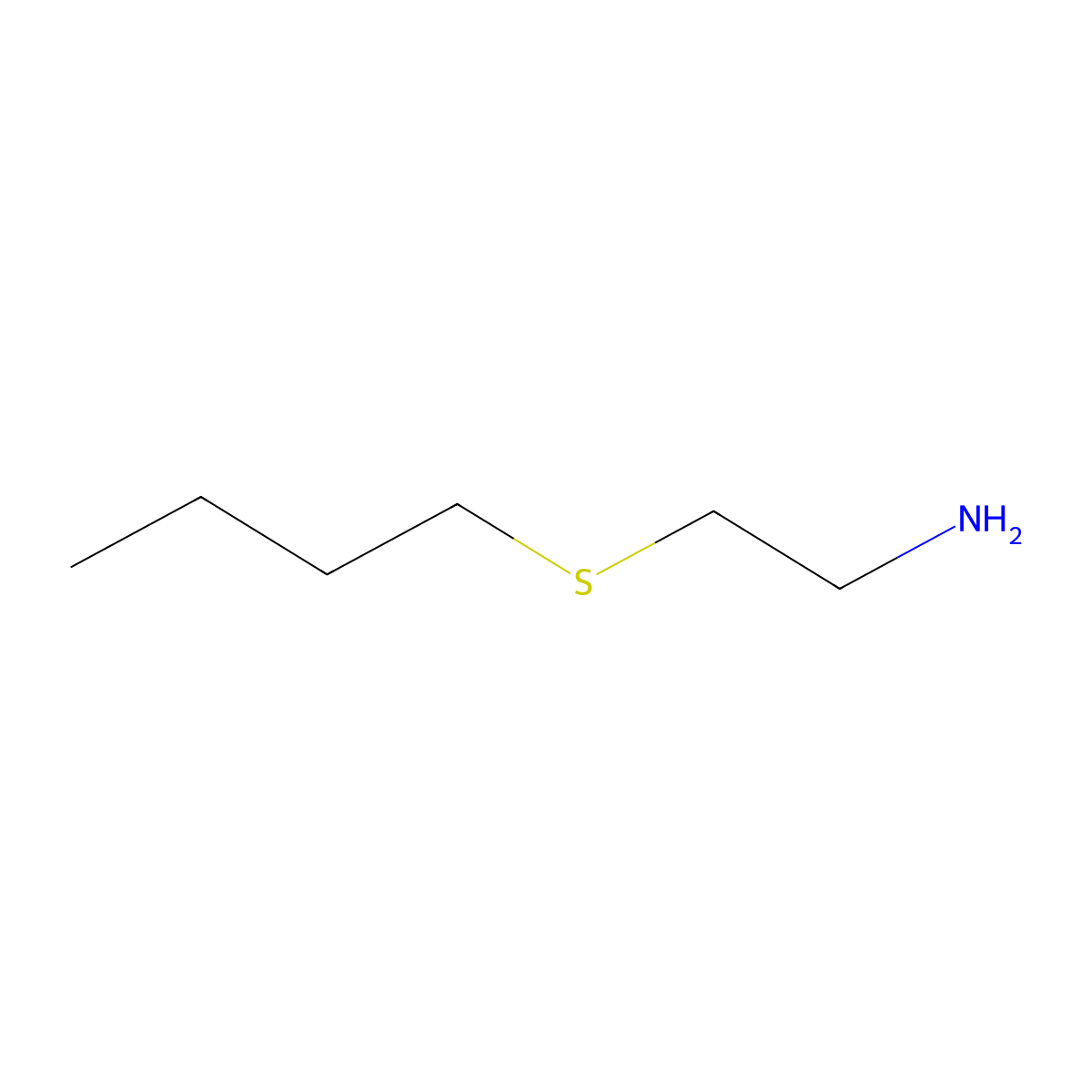 Ethanamine, 2-(butylthio)- molecular structure, CAS 3581-01-9