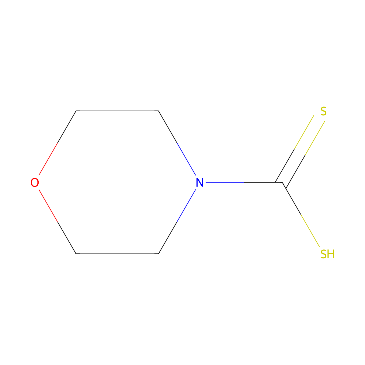 4-Morpholinedithiocarbamate molecular structure, CAS 3581-30-4