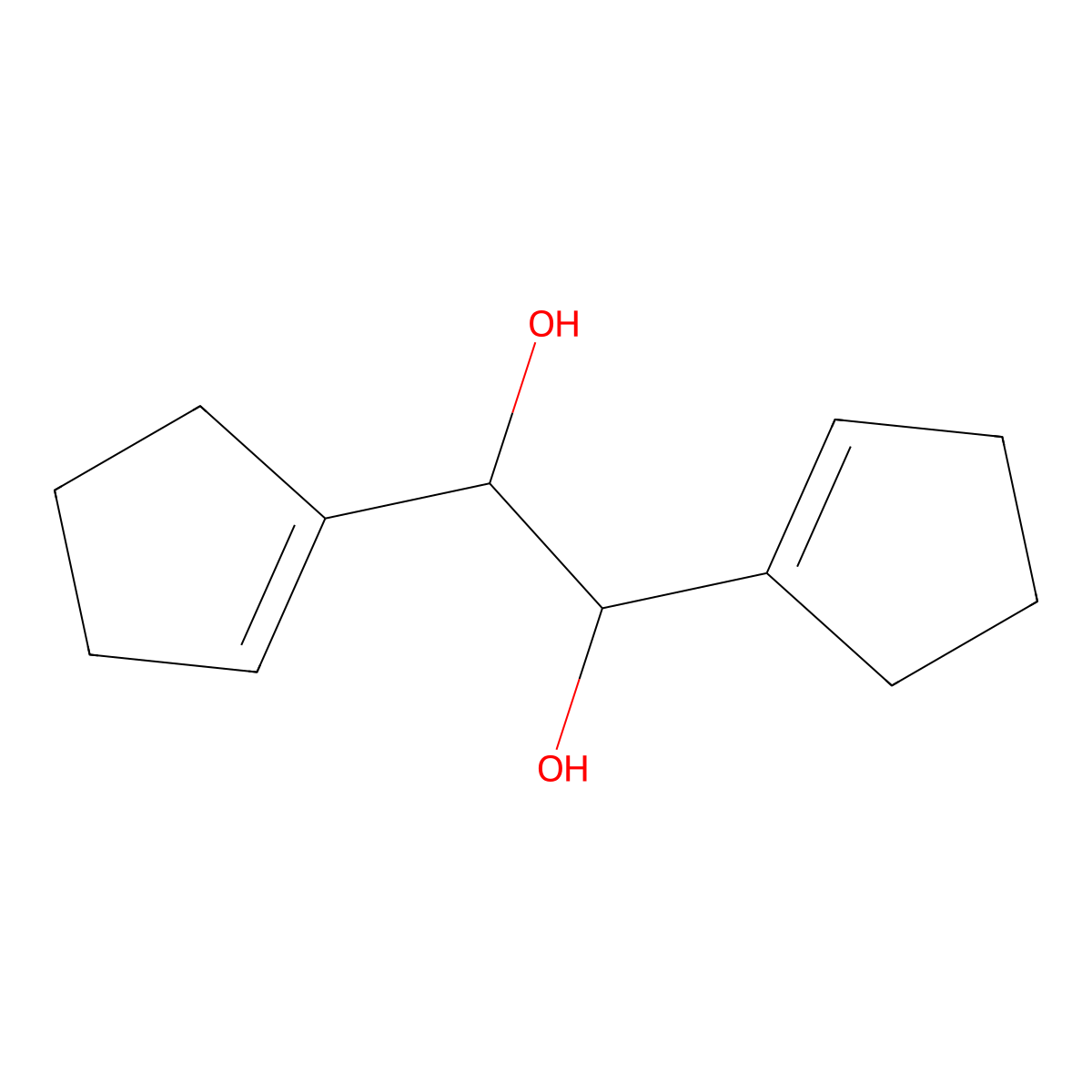 1,2-Di(1-cyclopenten-1-yl)-1,2-ethanediol molecular structure, CAS 35811-96-2