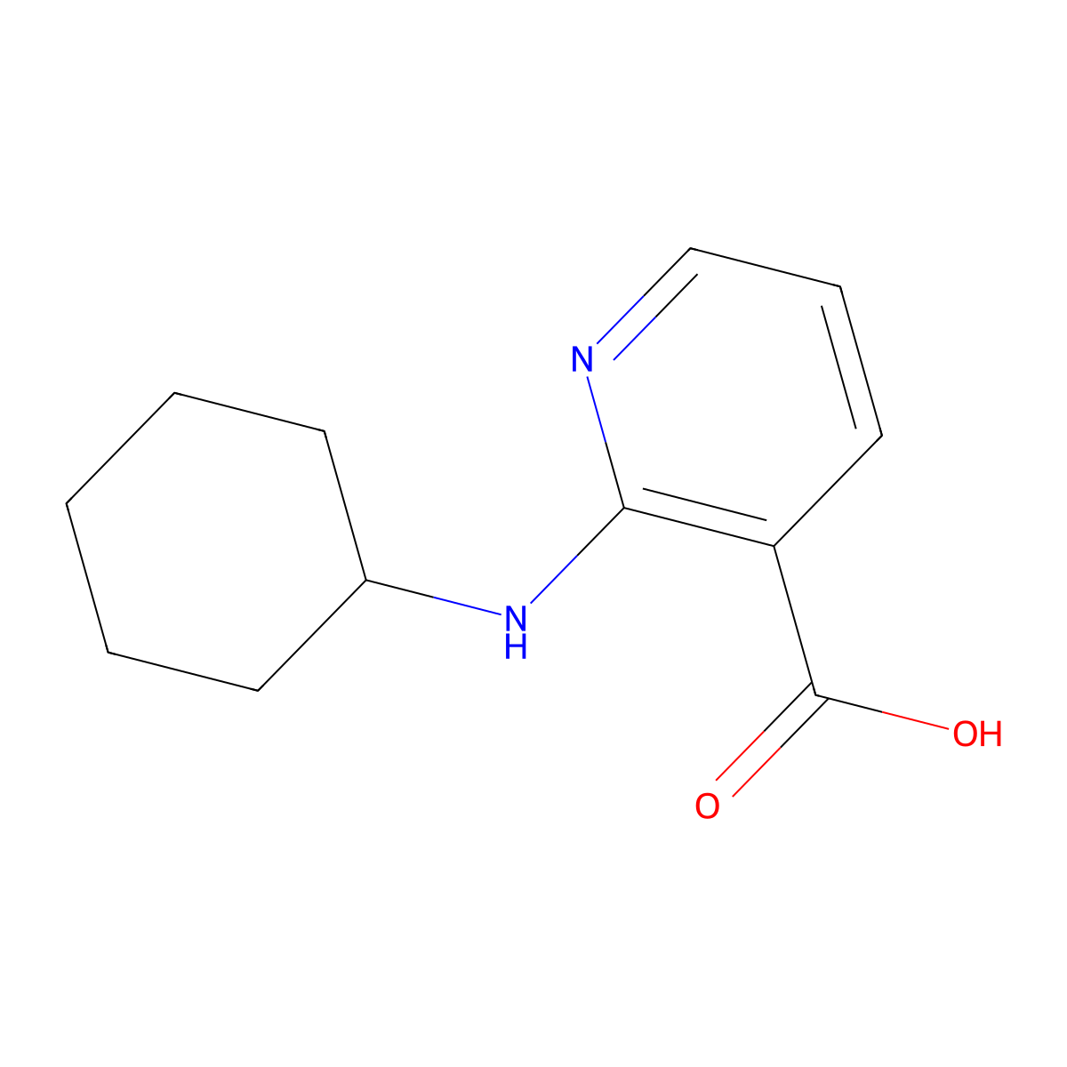 Nicotinic acid, 2-(cyclohexylamino)- molecular structure, CAS 35812-43-2