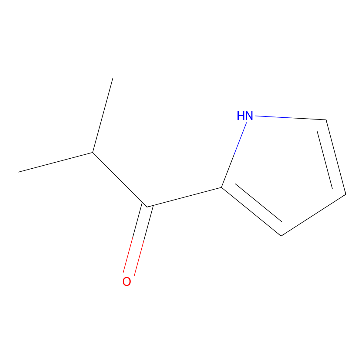 2-methyl-1-(1H-pyrrol-2-yl)propan-1-one molecular structure, CAS 35818-78-1