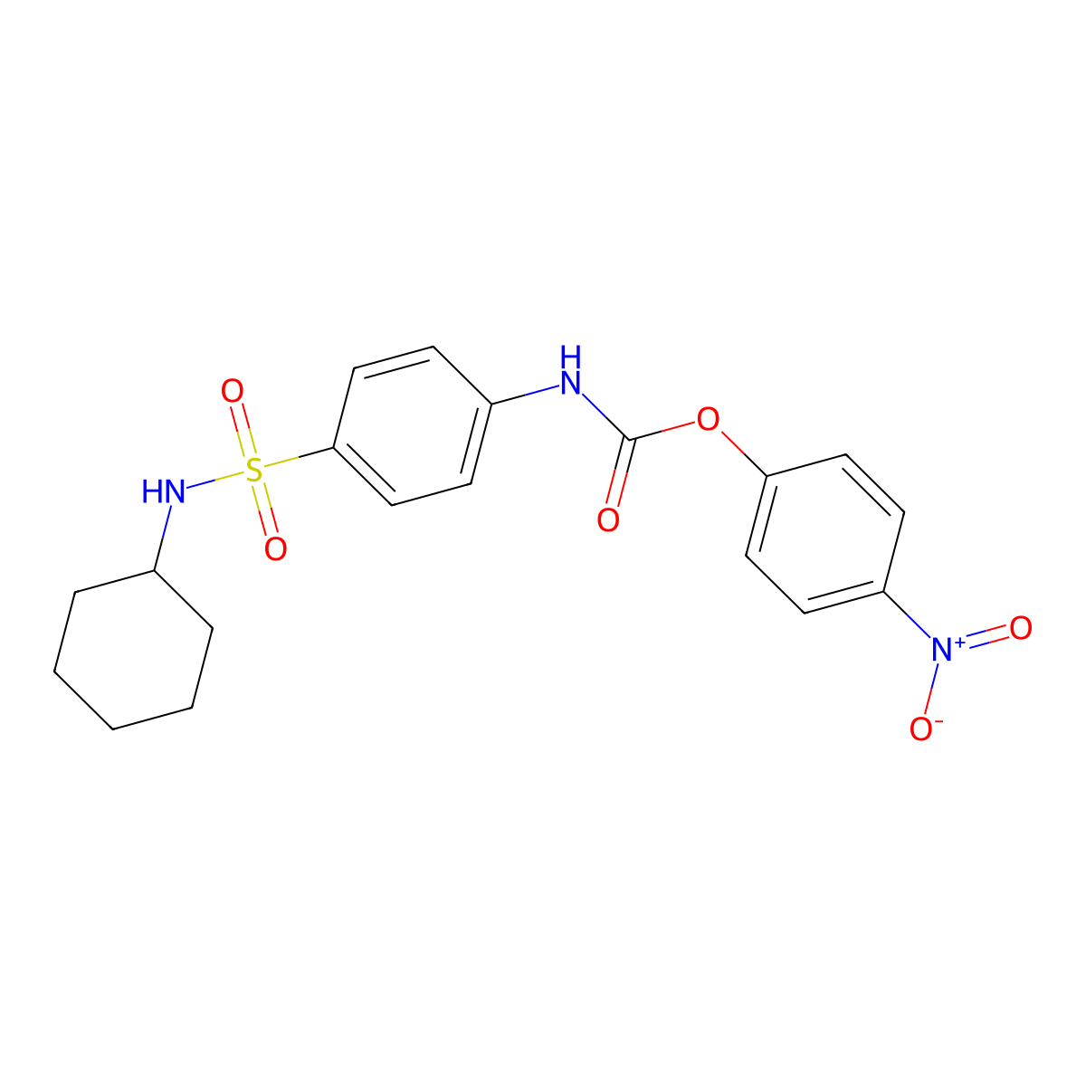 (4-nitrophenyl) N-[4-(cyclohexylsulfamoyl)phenyl]carbamate molecular structure, CAS 35819-81-9