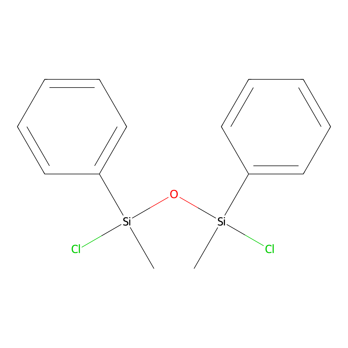 Disiloxane, 1,3-dichloro-1,3-dimethyl-1,3-diphenyl- molecular structure, CAS 3582-72-7