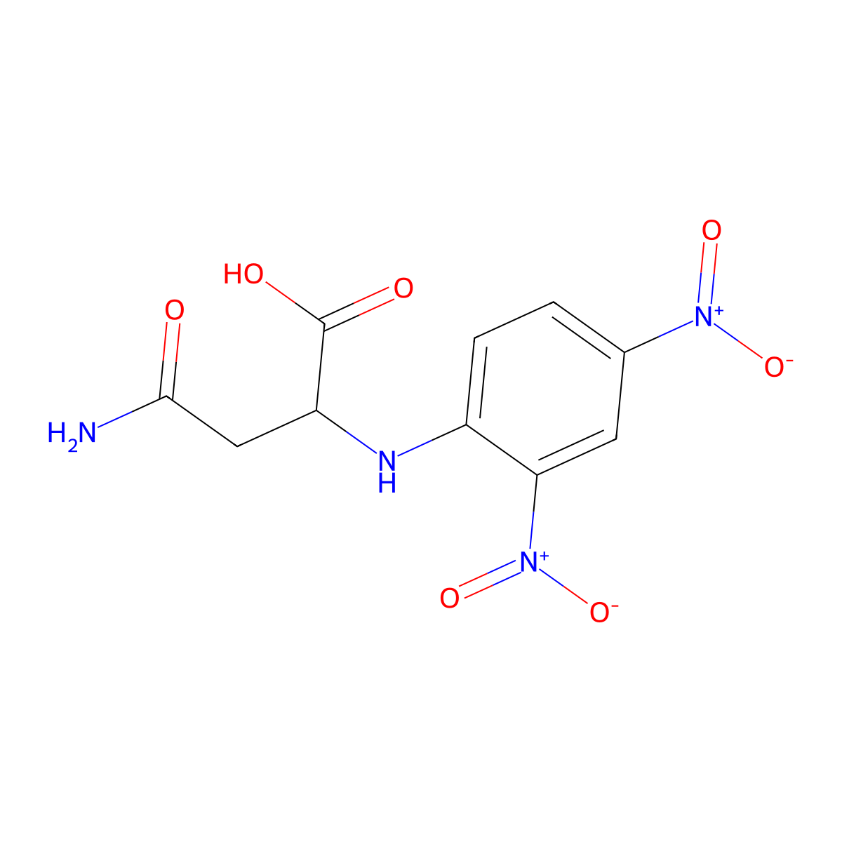 3-Carbamoyl-2-[(2,4-dinitrophenyl)amino]propanoic acid molecular structure, CAS 35821-54-6