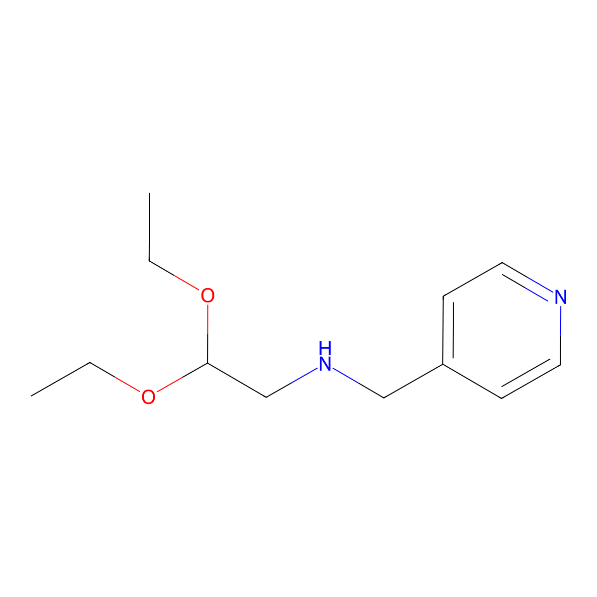 N-(2,2-diethoxyethyl)pyridine-4-methylamine molecular structure, CAS 35822-55-0