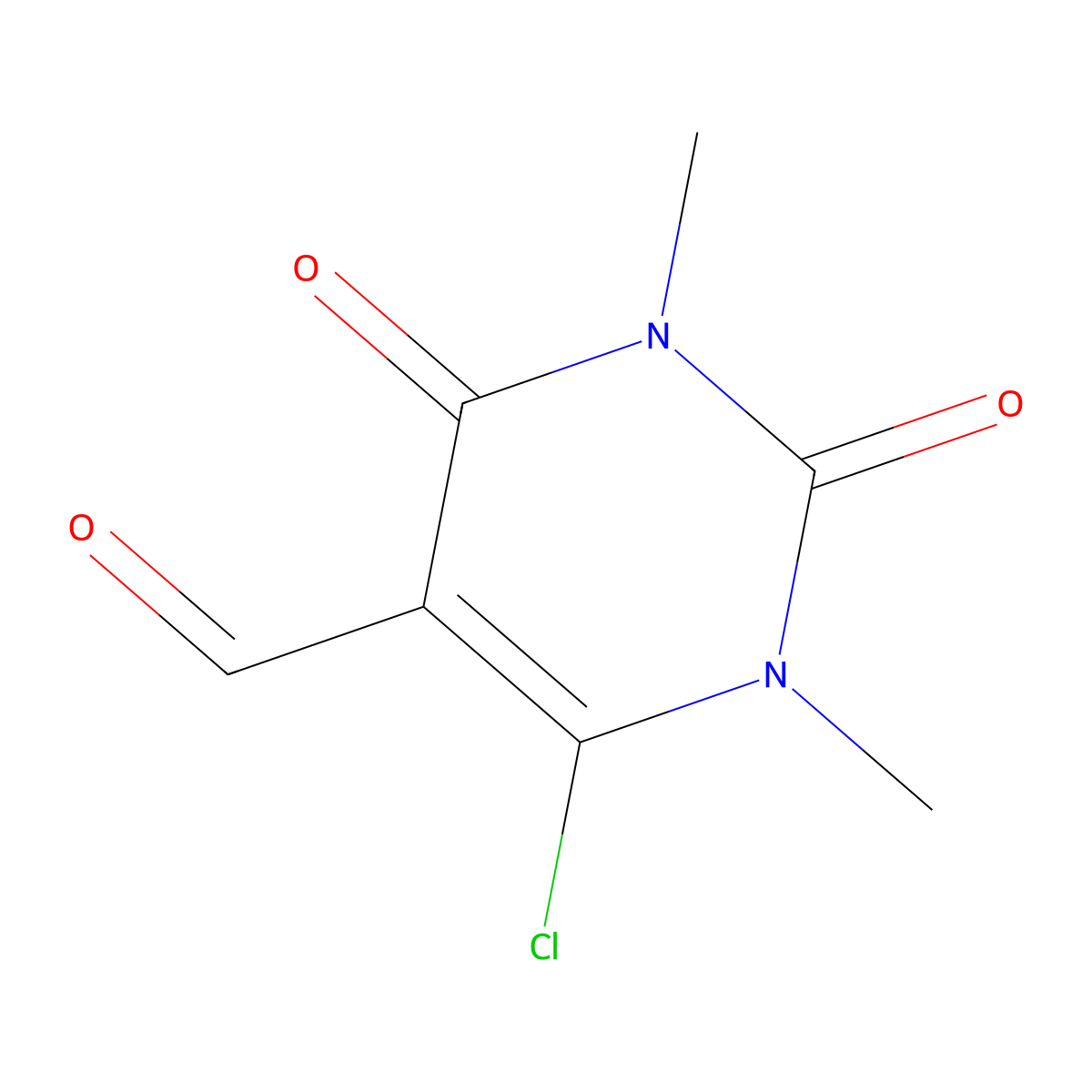 6-Chloro-5-formyl-1,3-dimethyluracil molecular structure, CAS 35824-85-2