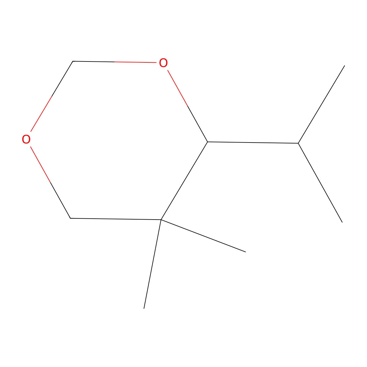 4-Isopropyl-5,5-dimethyl-1,3-dioxane molecular structure, CAS 3583-00-4