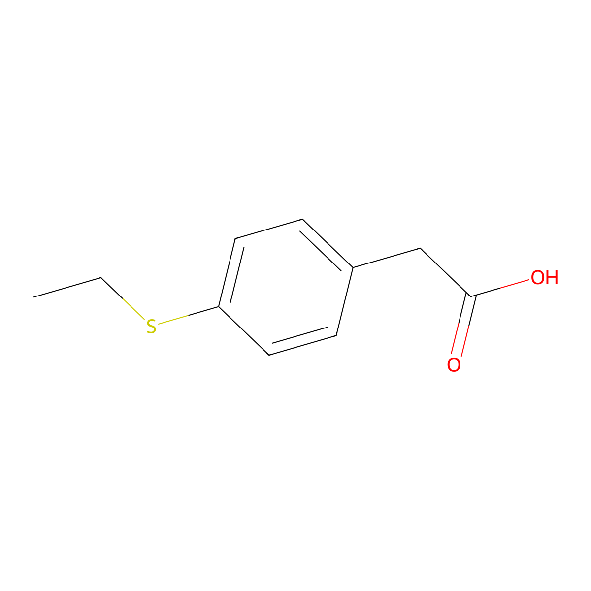 2-(4-(Ethylsulfanyl)phenyl)acetic acid molecular structure, CAS 3583-58-2