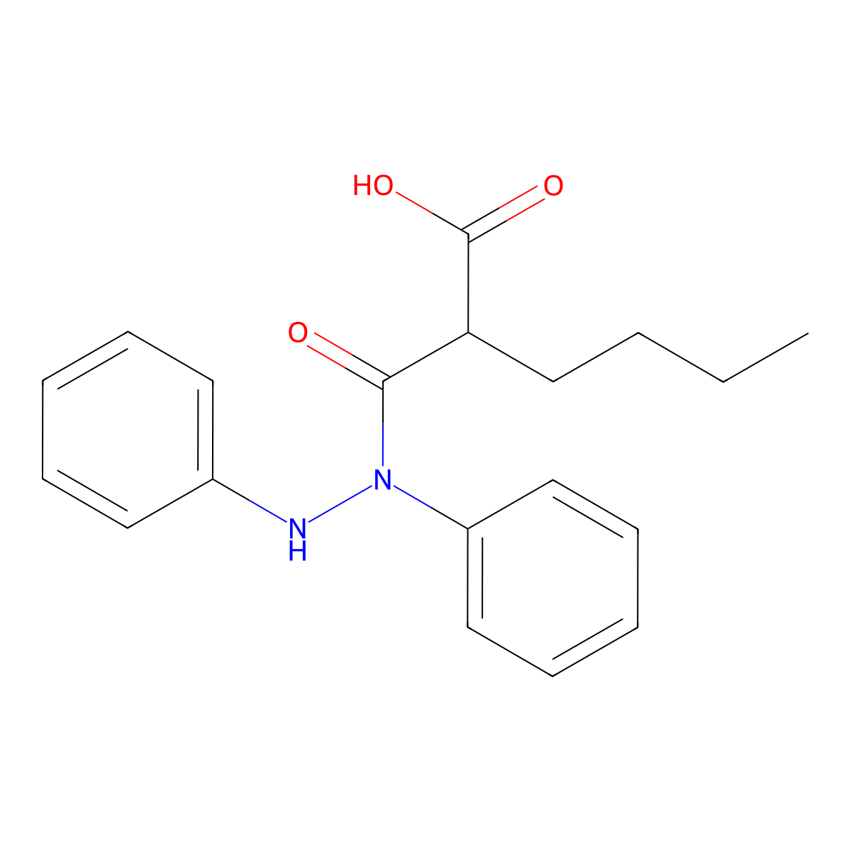 Bumadizone molecular structure, CAS 3583-64-0