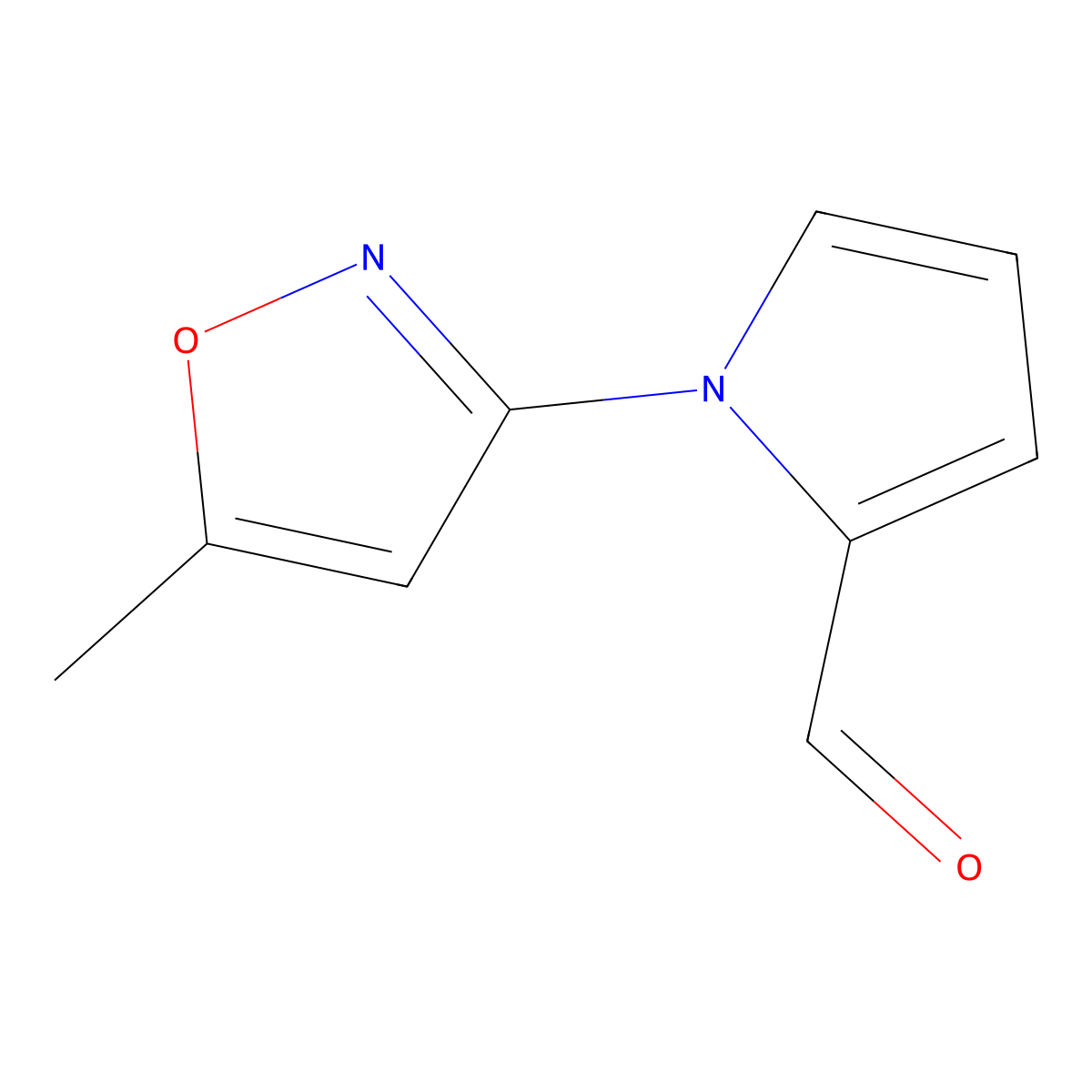 1-(5-methyl-1,2-oxazol-3-yl)-1H-pyrrole-2-carbaldehyde molecular structure, CAS 358332-85-1