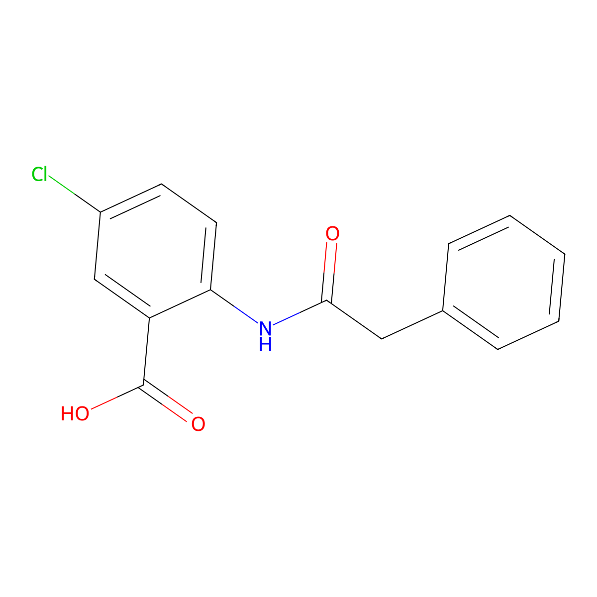5-Chloro-2-[(phenylacetyl)amino]benzoic acid molecular structure, CAS 35834-16-3