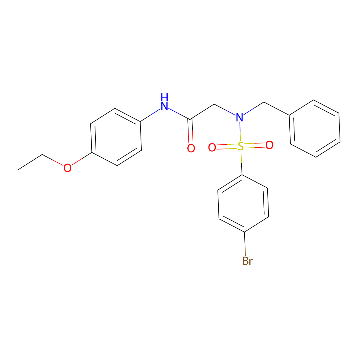 2-[benzyl-(4-bromophenyl)sulfonylamino]-N-(4-ethoxyphenyl)acetamide molecular structure, CAS 358344-31-7